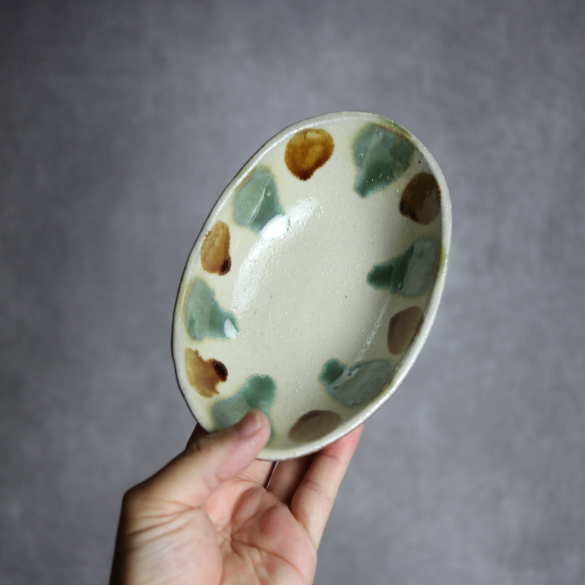 楕円皿2 三彩 やちむん 陶器 漂窯 陶器.