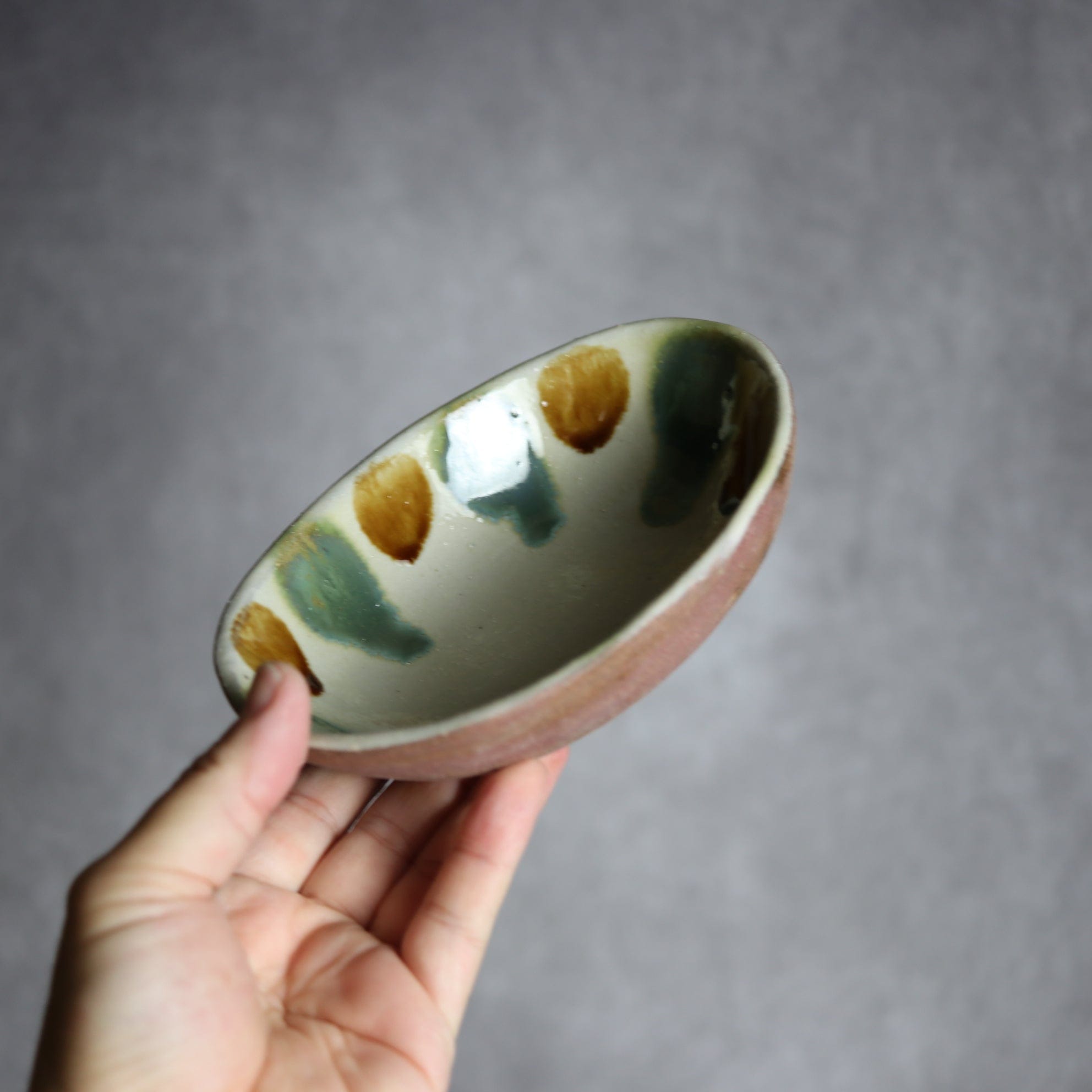 楕円皿2 三彩 やちむん 陶器 漂窯 陶器.