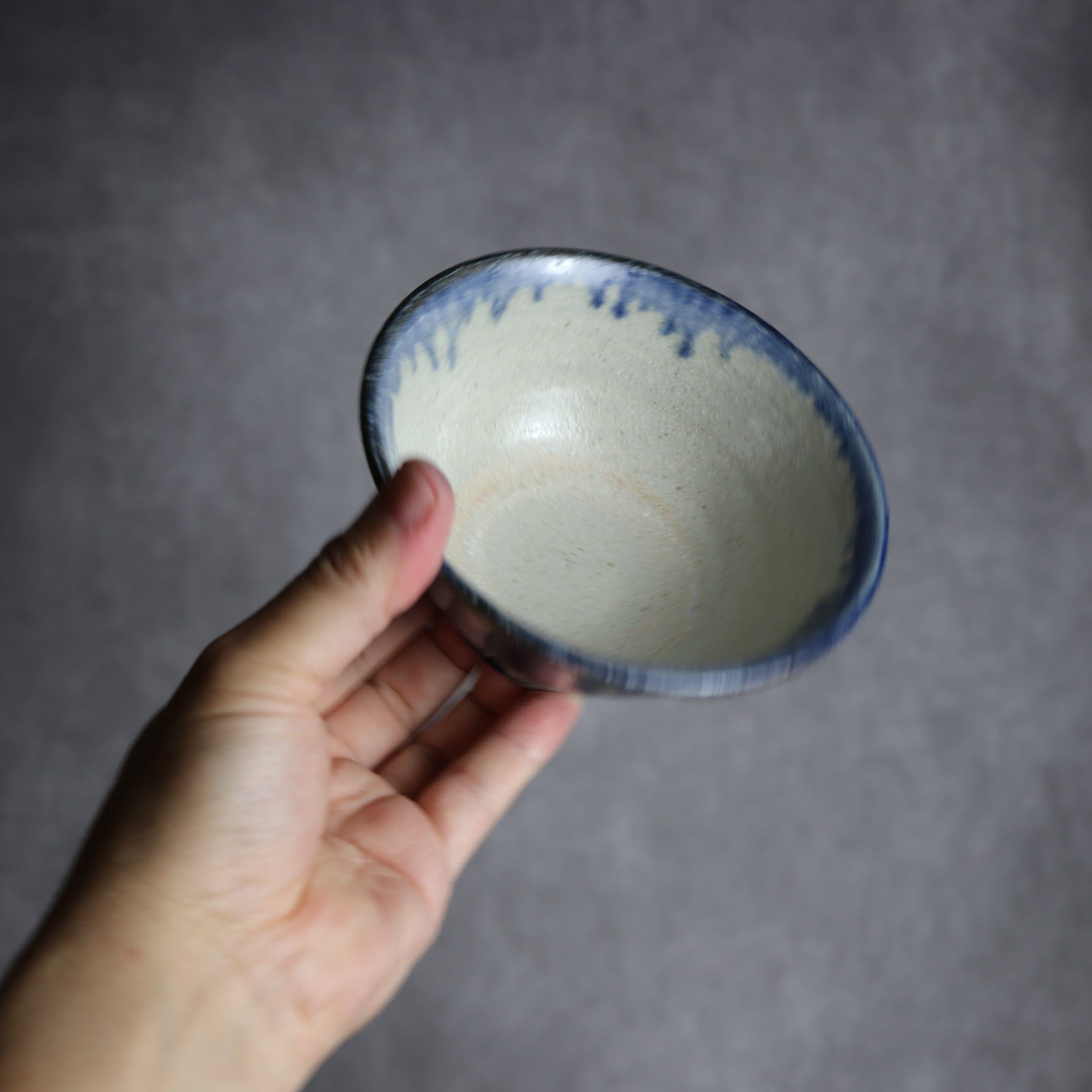 4寸マカイ2 呉須釉 唐草 やちむん 陶器 榮一工房