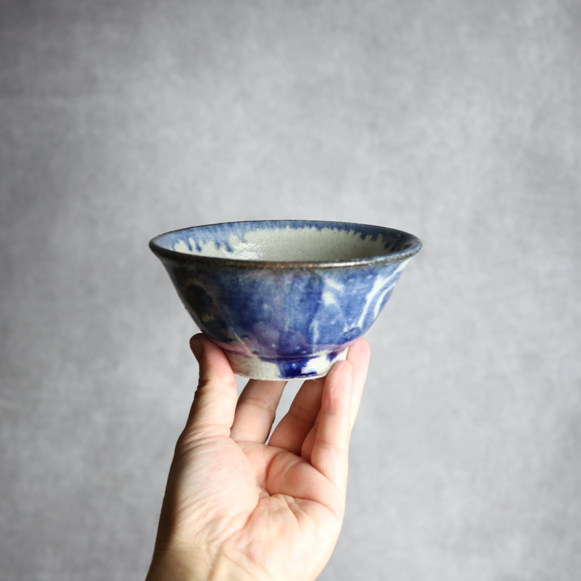 4寸マカイ2 呉須釉 唐草 やちむん 陶器 榮一工房