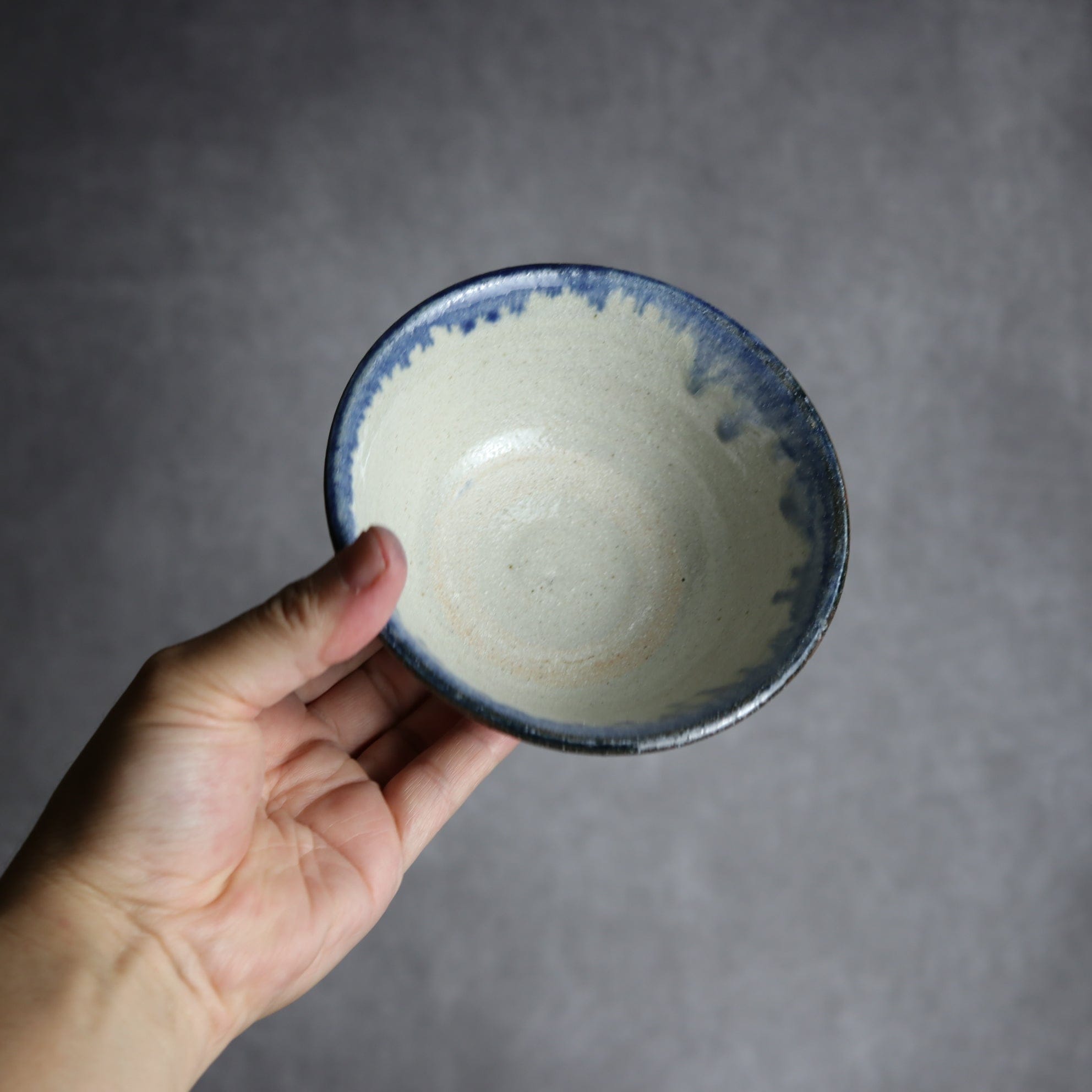 4寸マカイ2 呉須釉 唐草 やちむん 陶器 榮一工房