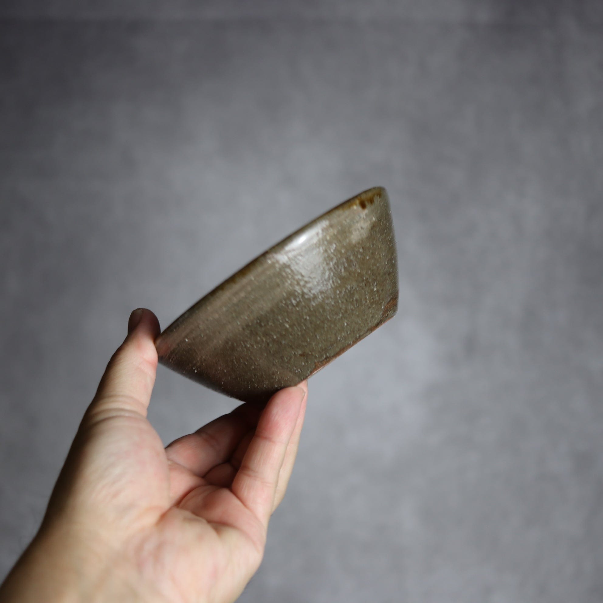 4寸鉢3 飴 呉須釉 双葉 やちむん 陶器 漂窯 陶器.