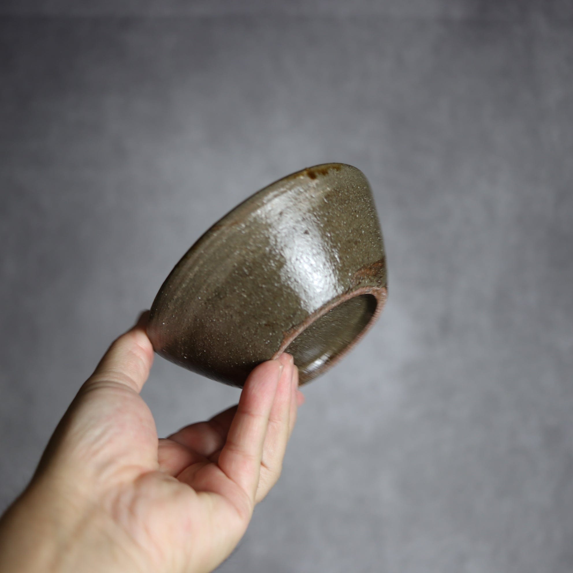 4寸鉢3 飴 呉須釉 双葉 やちむん 陶器 漂窯 陶器.