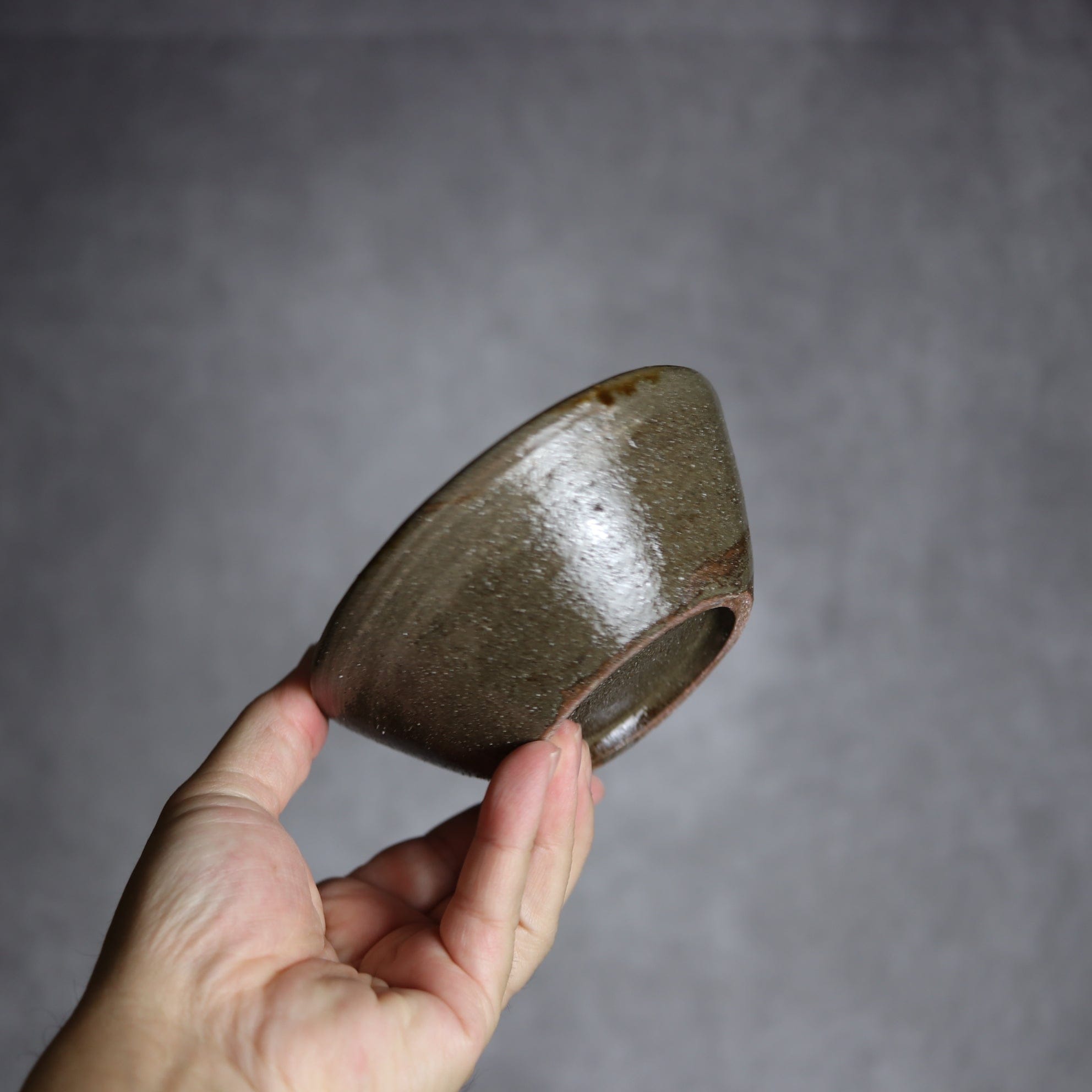 4寸鉢3 飴 呉須釉 双葉 やちむん 陶器 漂窯 陶器.