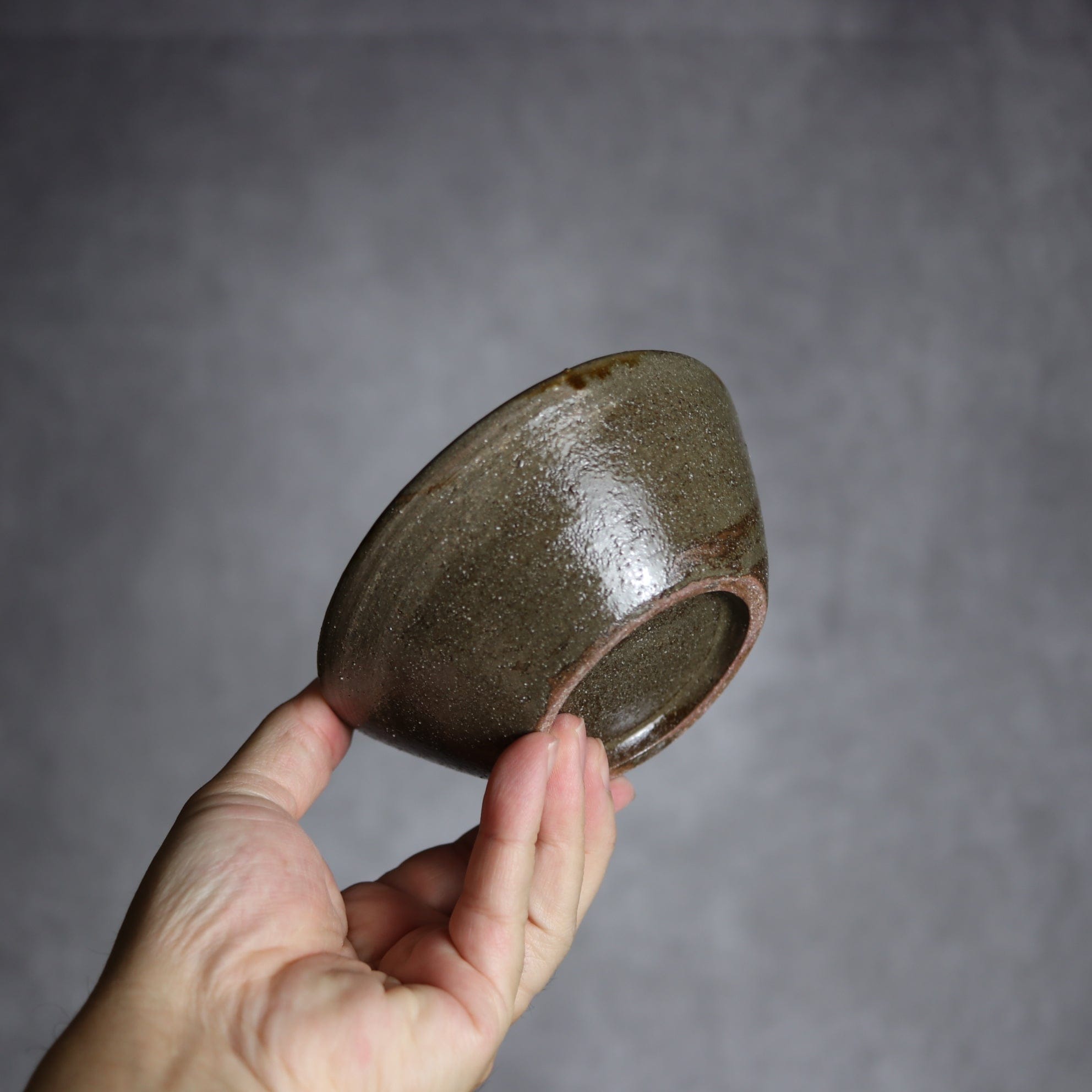 4寸鉢3 飴 呉須釉 双葉 やちむん 陶器 漂窯 陶器.