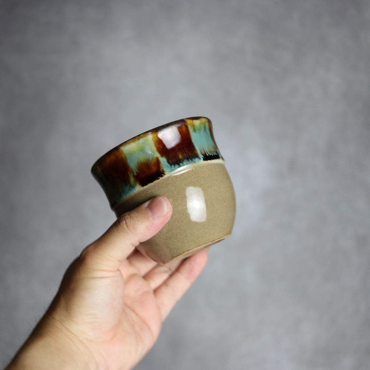 丸フリーカップ1 三彩 やちむん 陶器 エドメ陶房 やちむん 陶器.