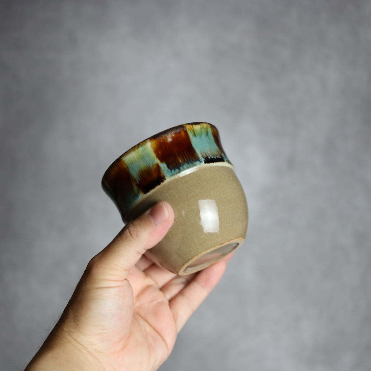 丸フリーカップ1 三彩 やちむん 陶器 エドメ陶房 やちむん 陶器.