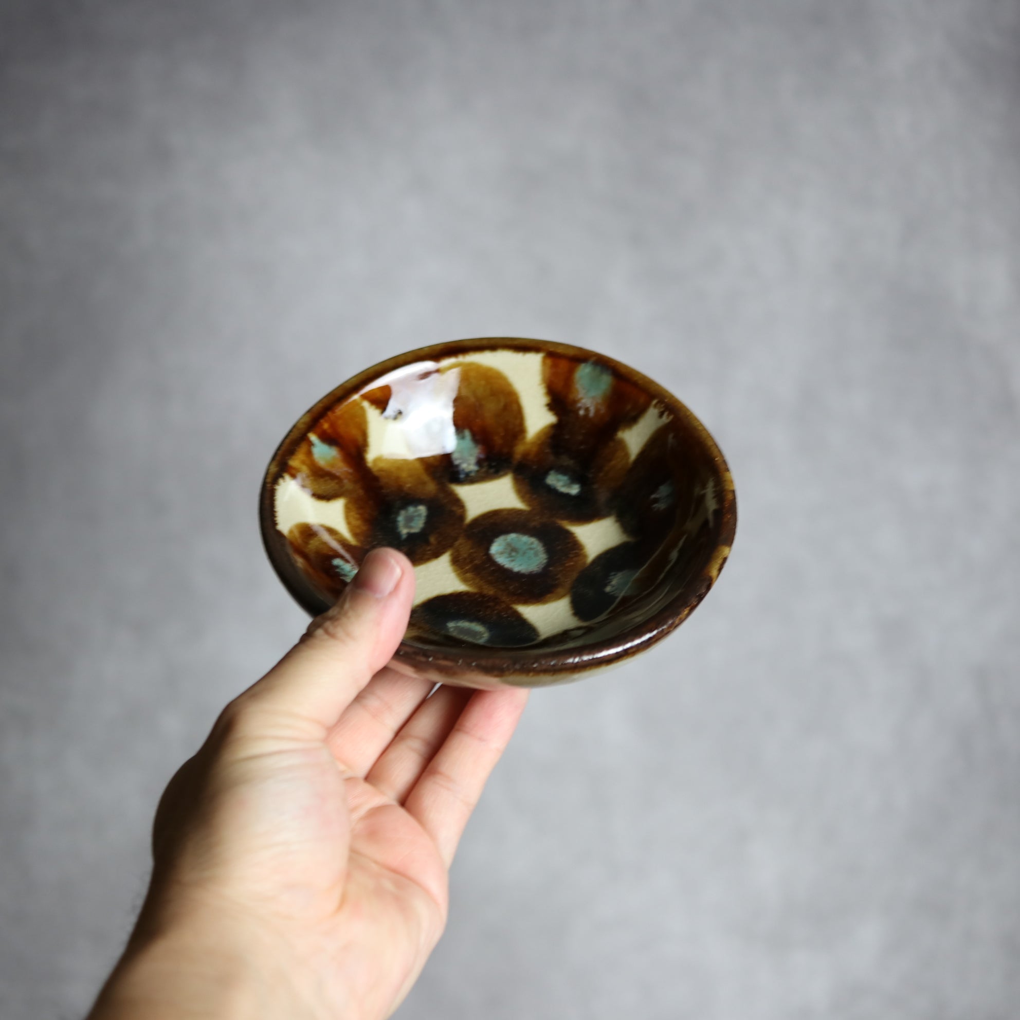 小鉢1 茶丸紋 やちむん 陶器 エドメ陶房