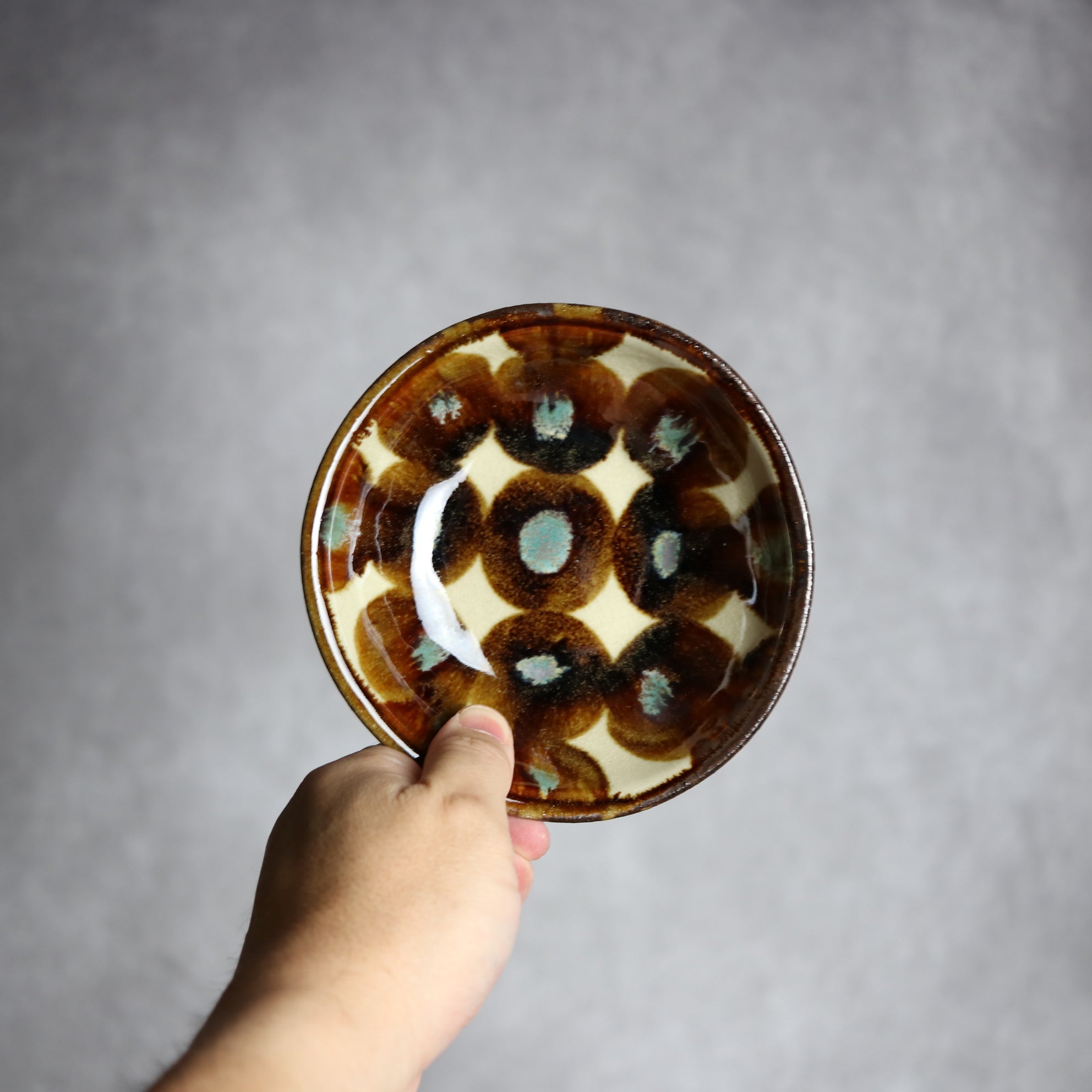 小鉢1 茶丸紋 やちむん 陶器 エドメ陶房