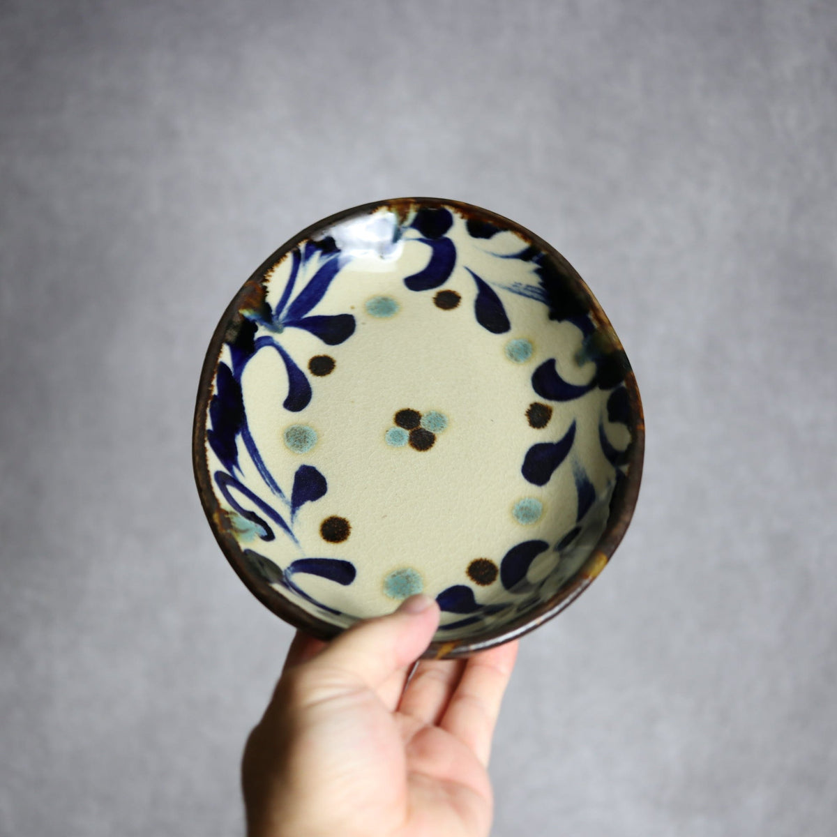 オーバル皿1 唐草紋 やちむん 陶器 エドメ陶房 やちむん 陶器.