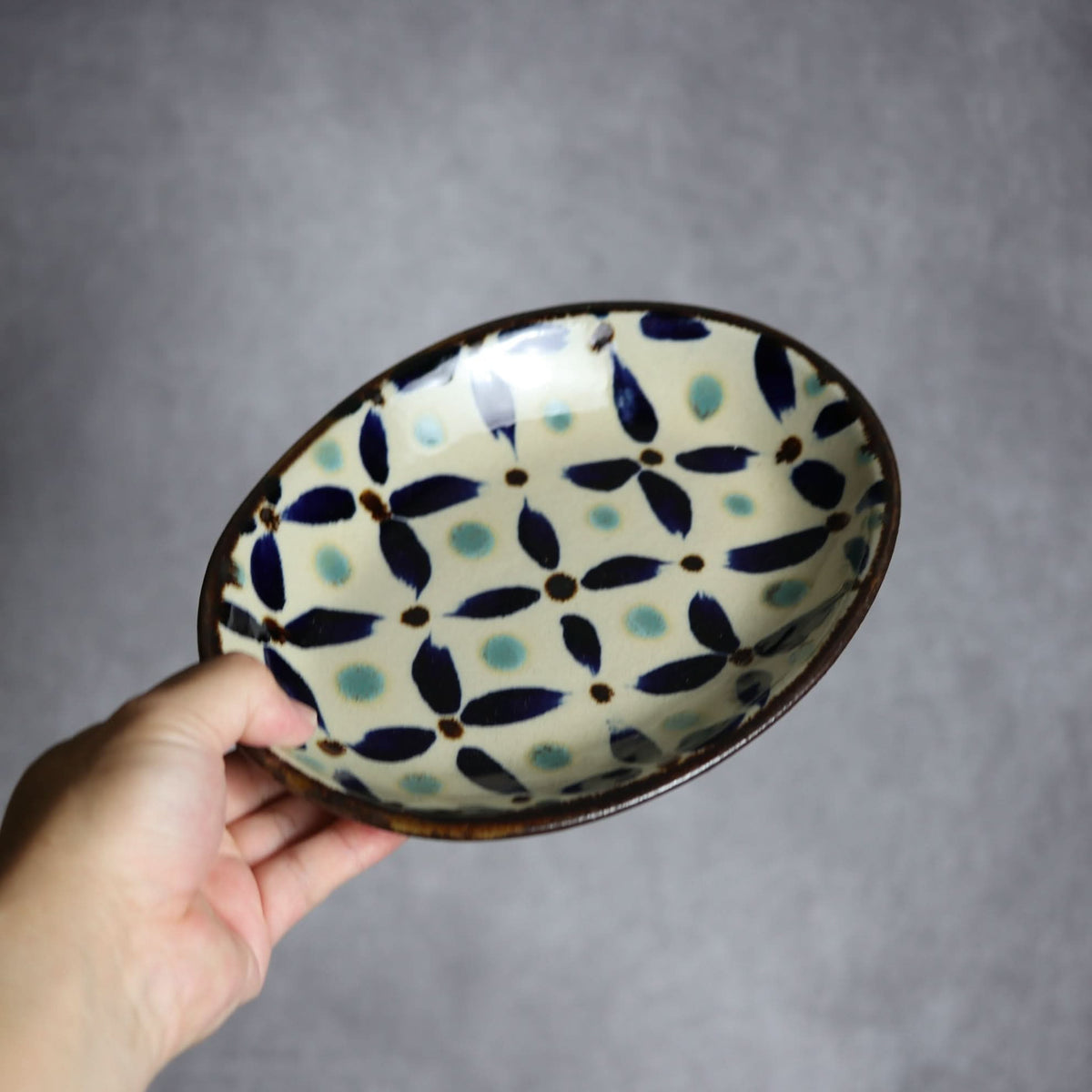 オーバル皿1 網花紋 やちむん 陶器 エドメ陶房 やちむん 陶器.