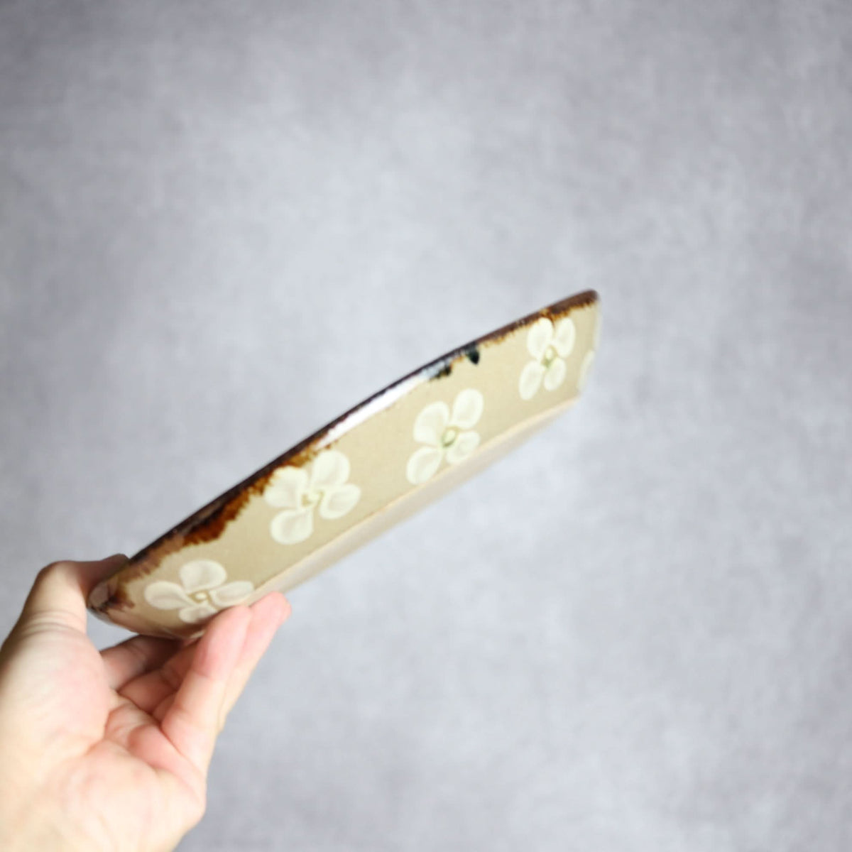 オーバル皿3 ライン紋 やちむん 陶器 エドメ陶房 やちむん 陶器.