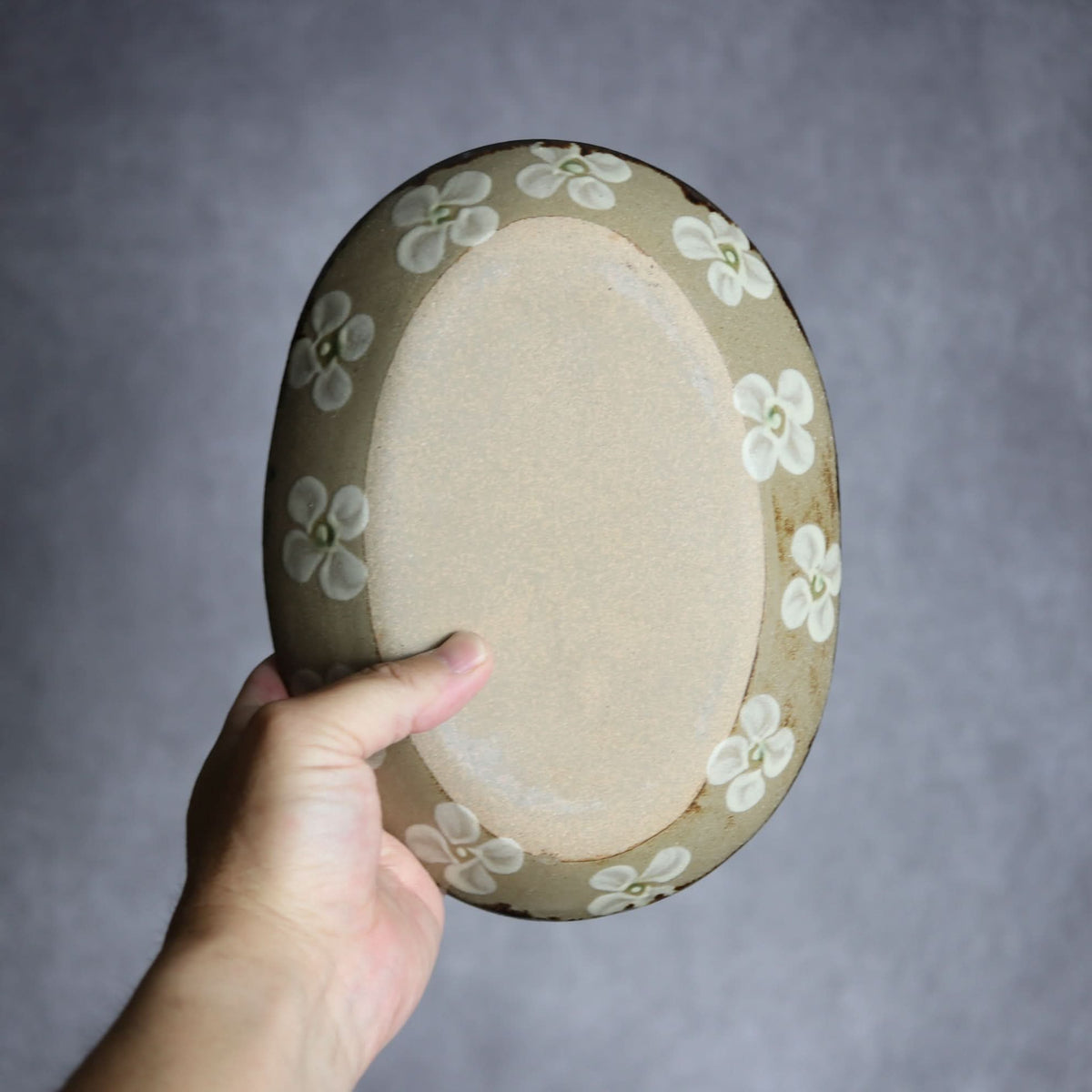 オーバル皿3 ライン紋 やちむん 陶器 エドメ陶房 やちむん 陶器.