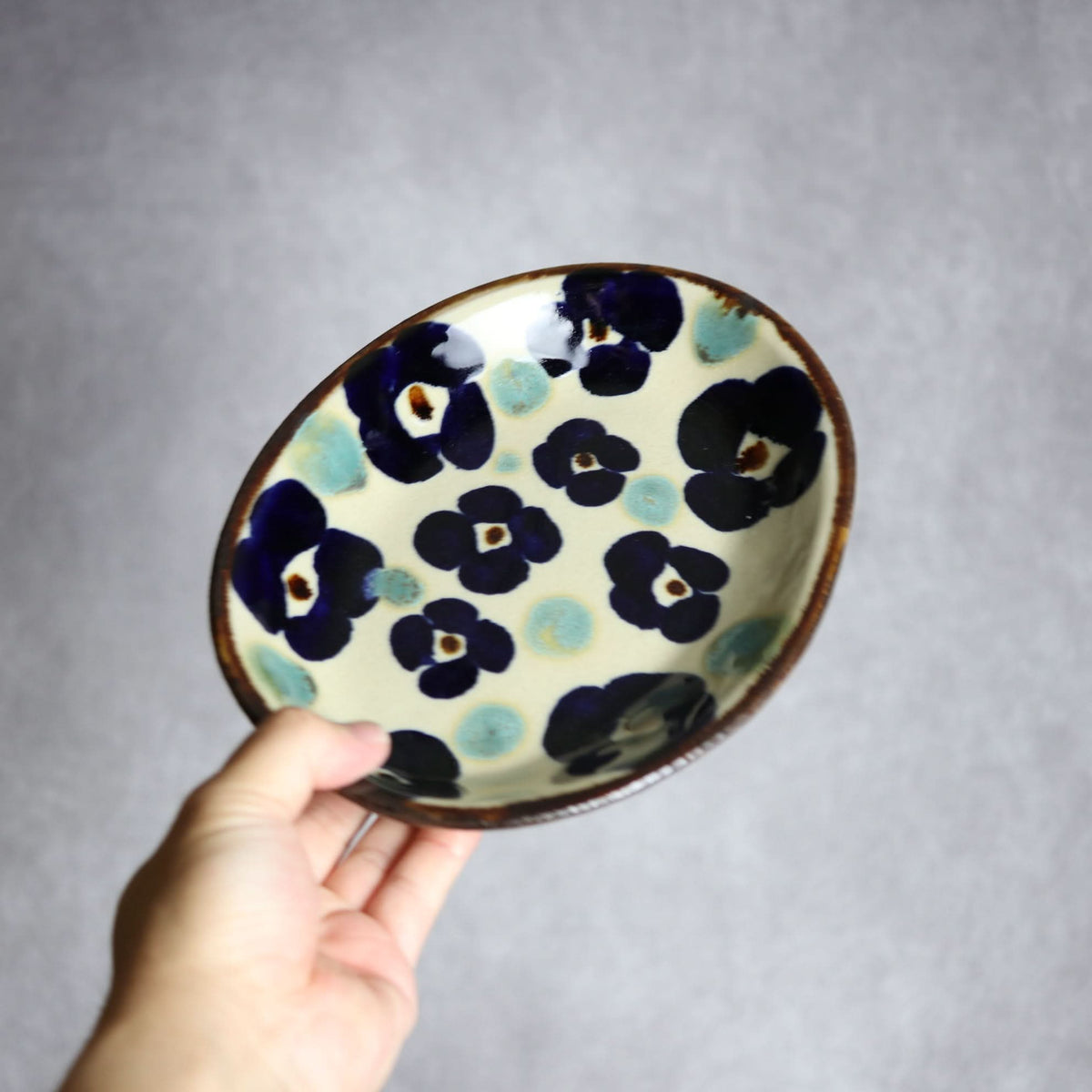 オーバル皿1 花紋 やちむん 陶器 エドメ陶房 やちむん 陶器.