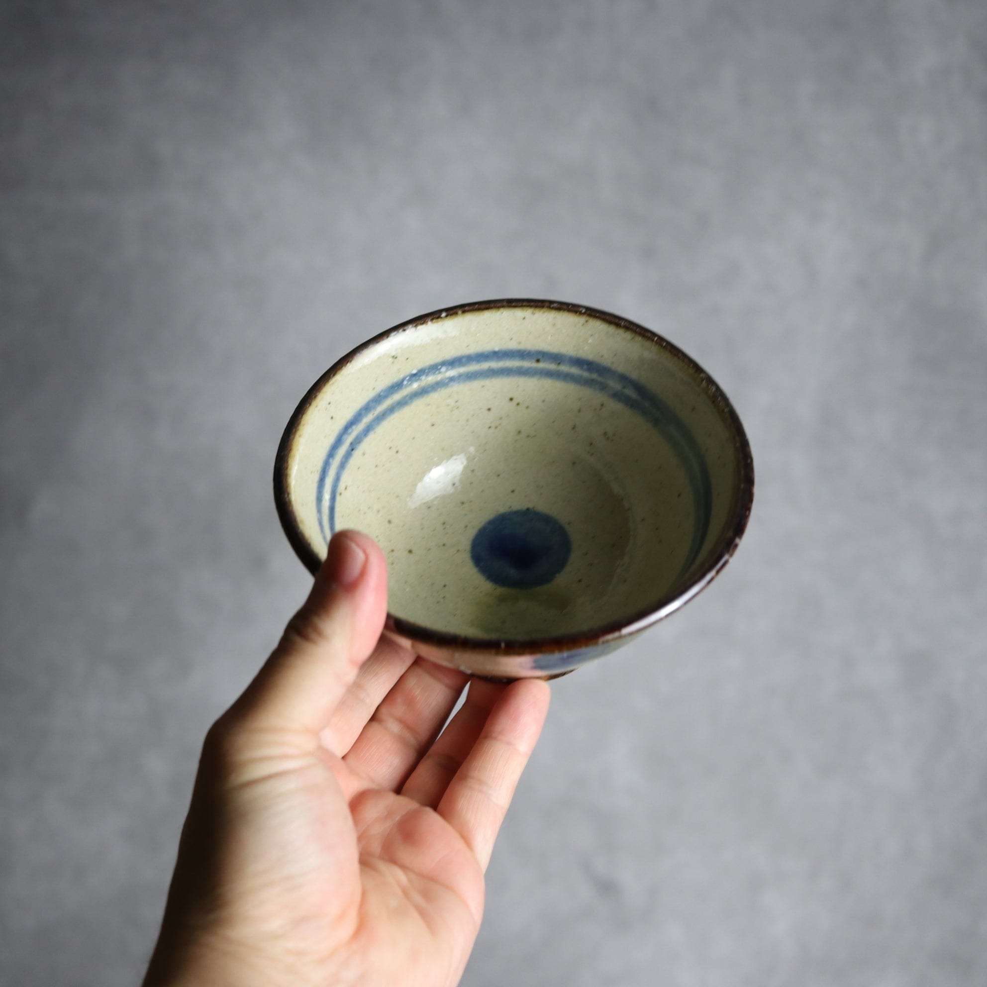 4寸マカイ 青 緑 ドット やちむん 陶器 陶芸こまがた