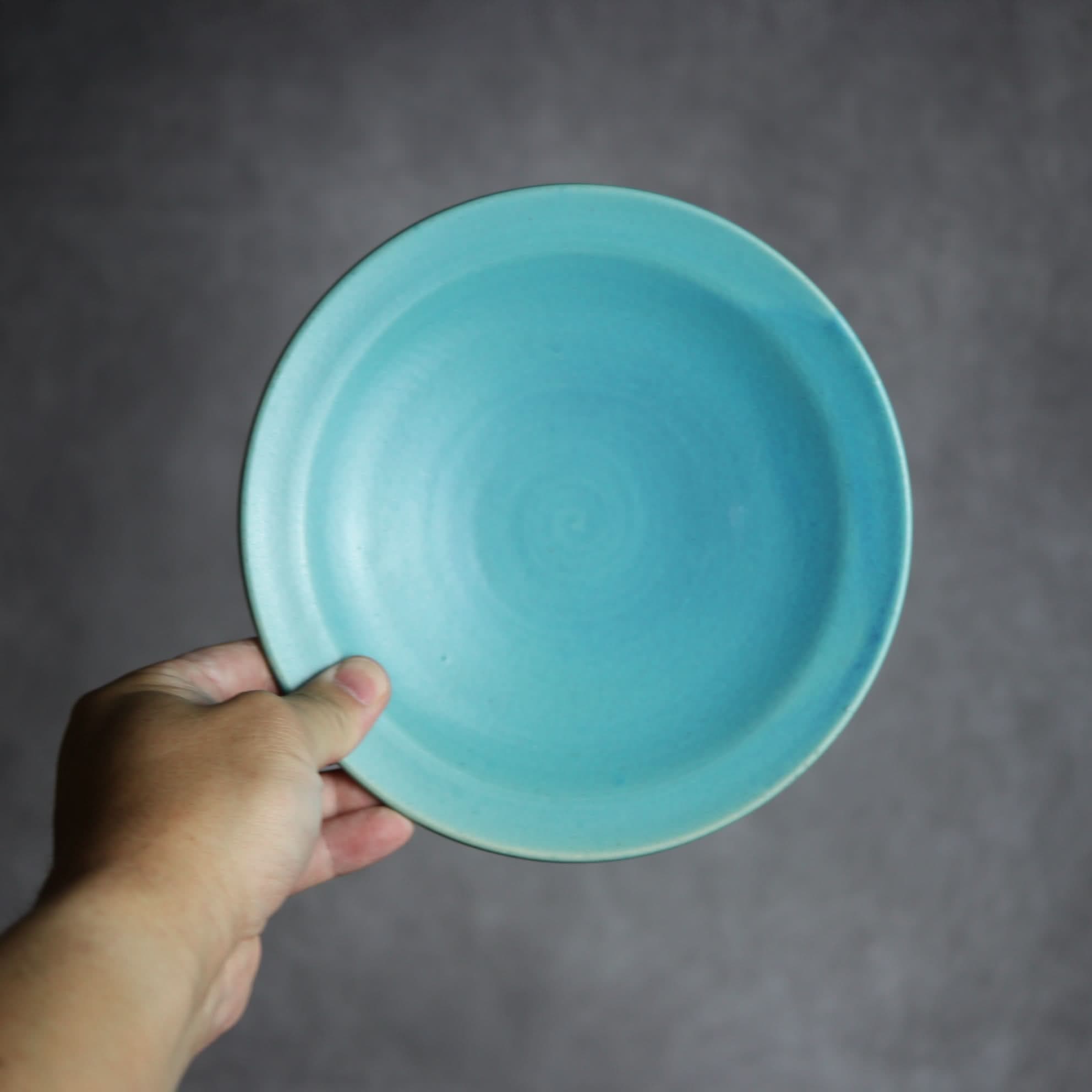 6寸皿1 トルコブルー やちむん 陶器 仁陶器工房｜仁陶器工房｜やちむん