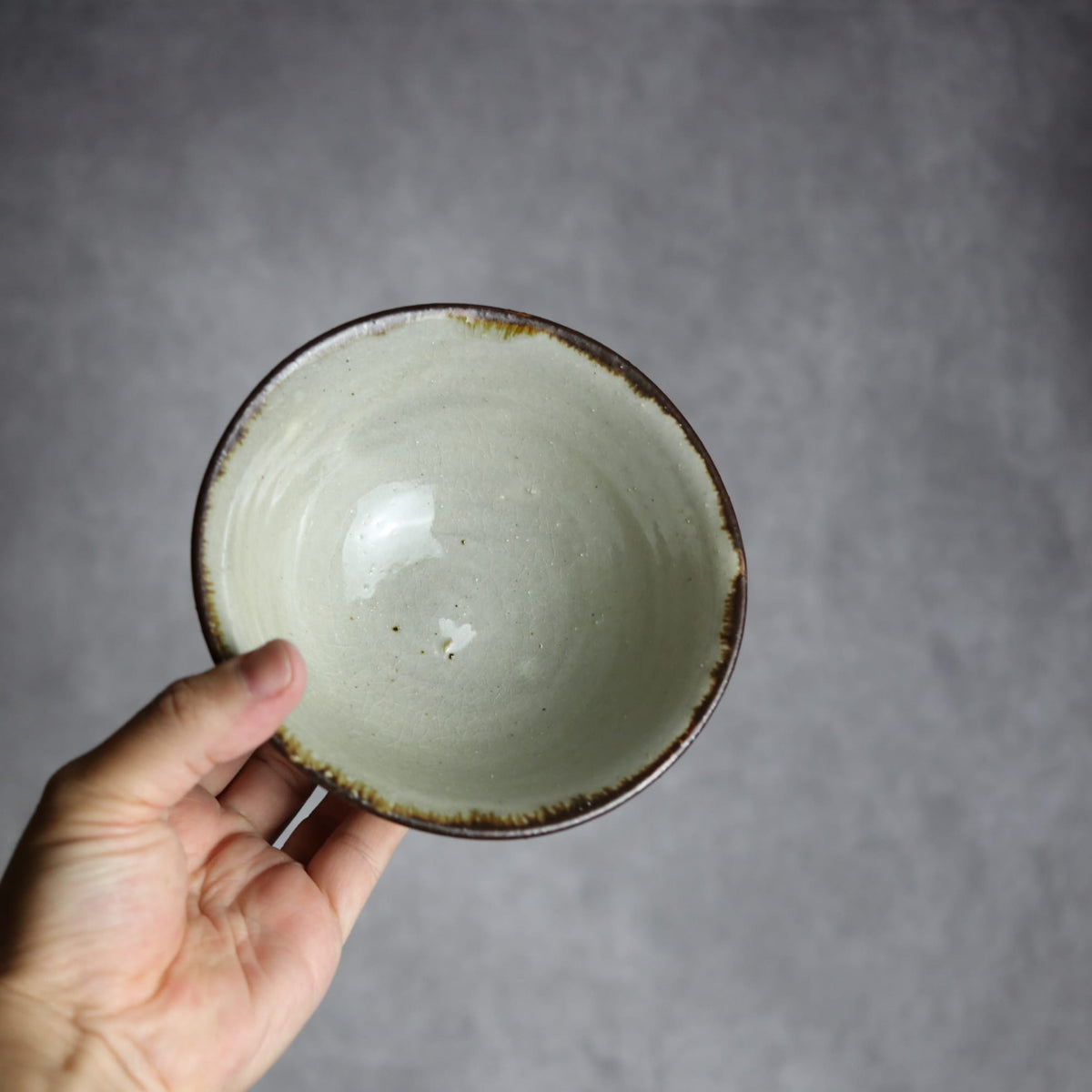 4.5寸マカイ1 三彩 菊花双葉 やちむん 陶器 漂窯