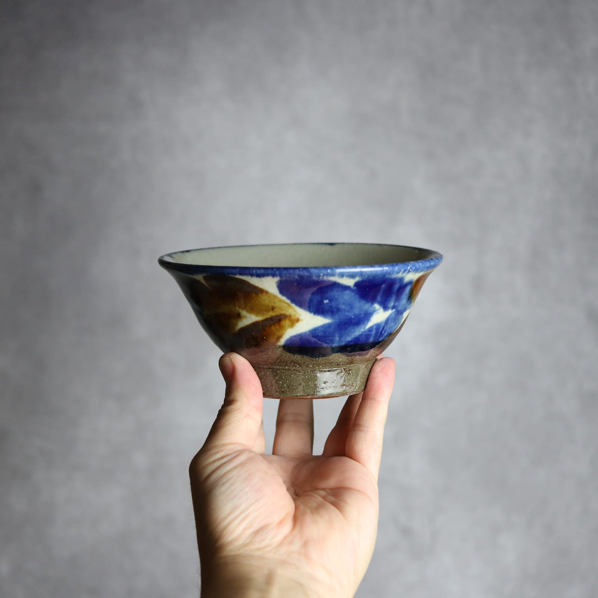4.5寸マカイ1 飴 呉須釉 双葉 やちむん 陶器 漂窯