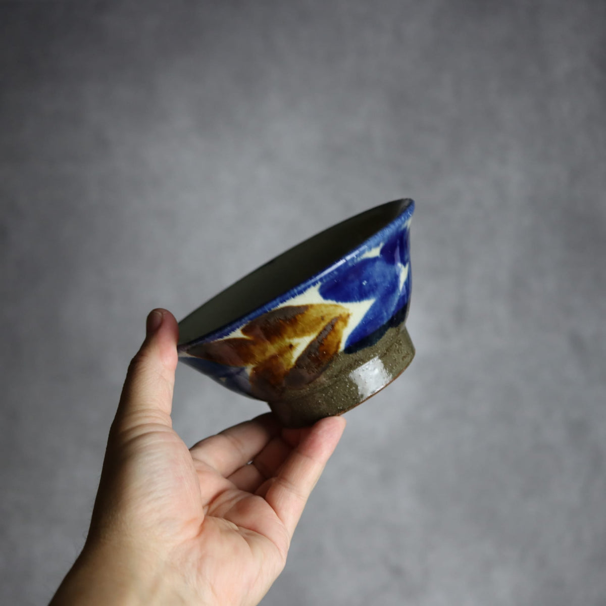 4.5寸マカイ1 飴 呉須釉 双葉 やちむん 陶器 漂窯