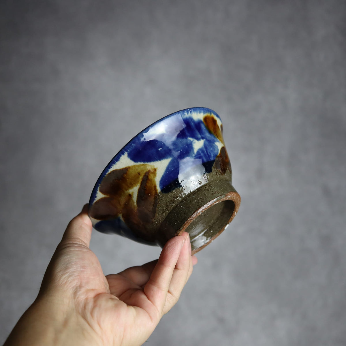 4.5寸マカイ1 飴 呉須釉 双葉 やちむん 陶器 漂窯