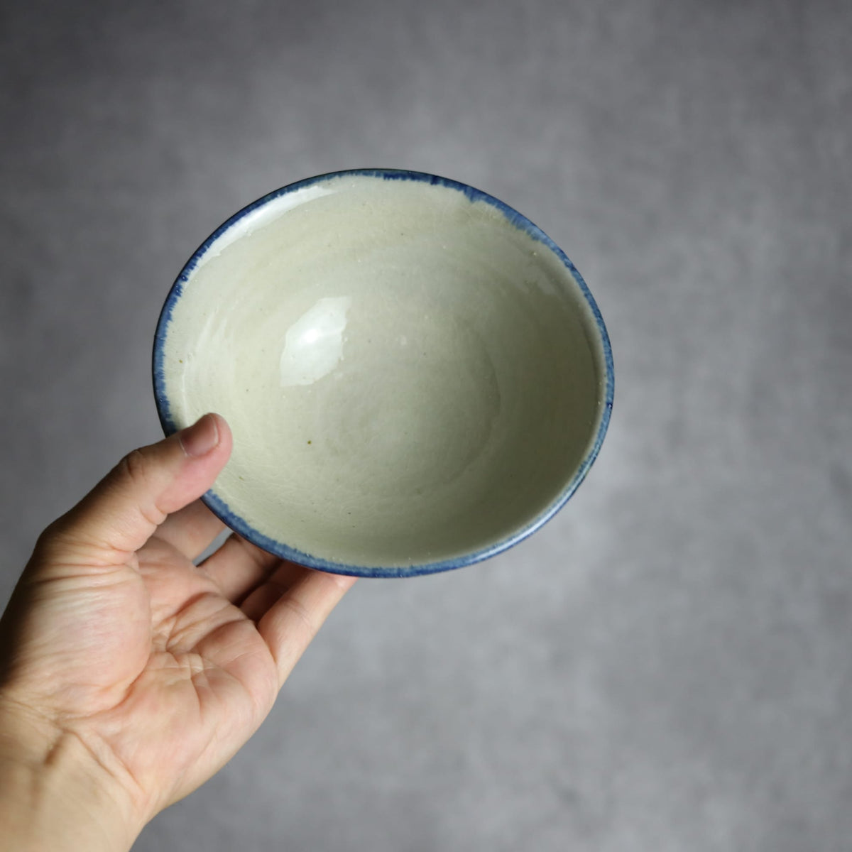 4.5寸マカイ1 呉須 緑釉 双葉 やちむん 陶器 漂窯