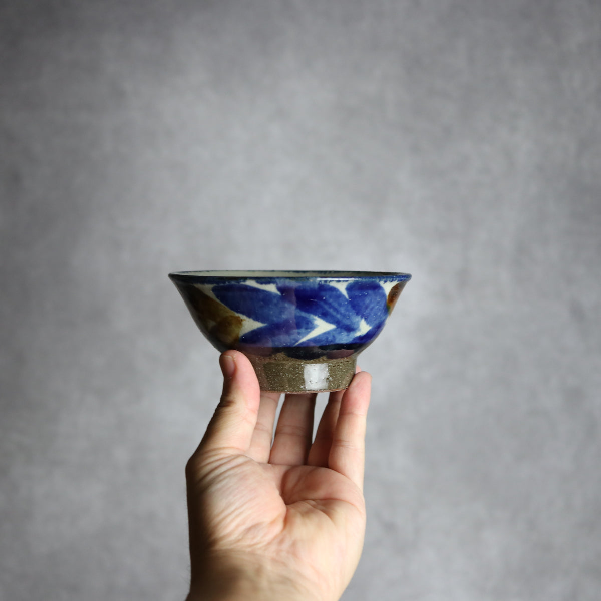 4寸マカイ1 飴 呉須釉 双葉 やちむん 陶器 漂窯
