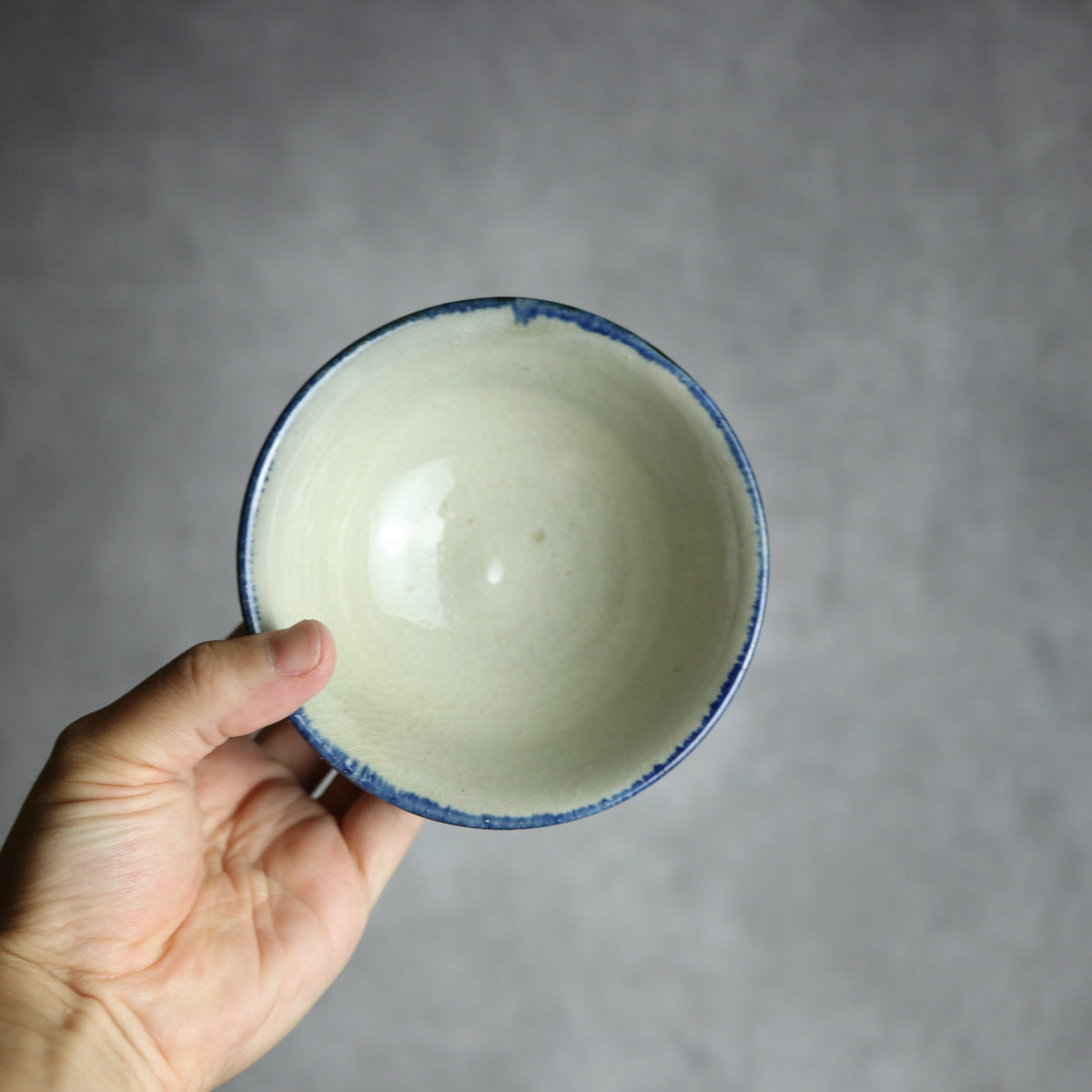 4寸マカイ1 飴 呉須釉 双葉 やちむん 陶器 漂窯