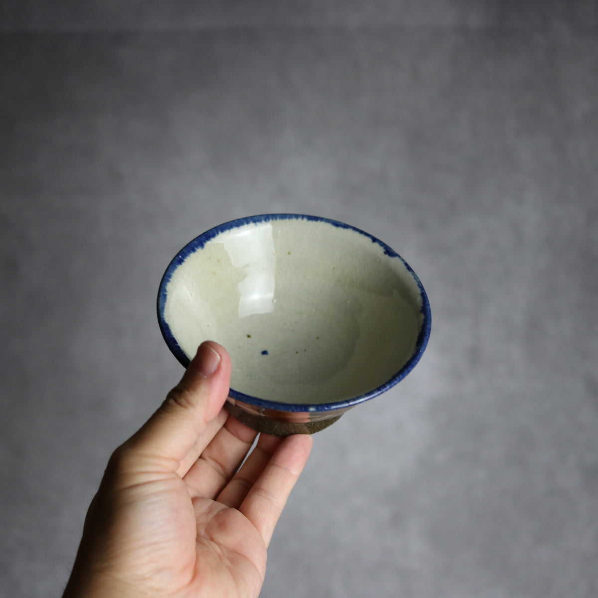 4寸マカイ2 飴 呉須釉 双葉 やちむん 陶器 漂窯