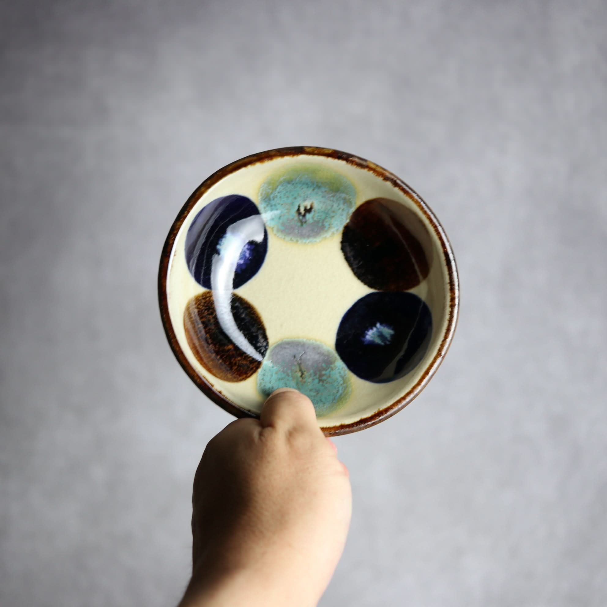 Alt Tag:*小鉢2 三彩丸紋 やちむん 陶器 エドメ陶房