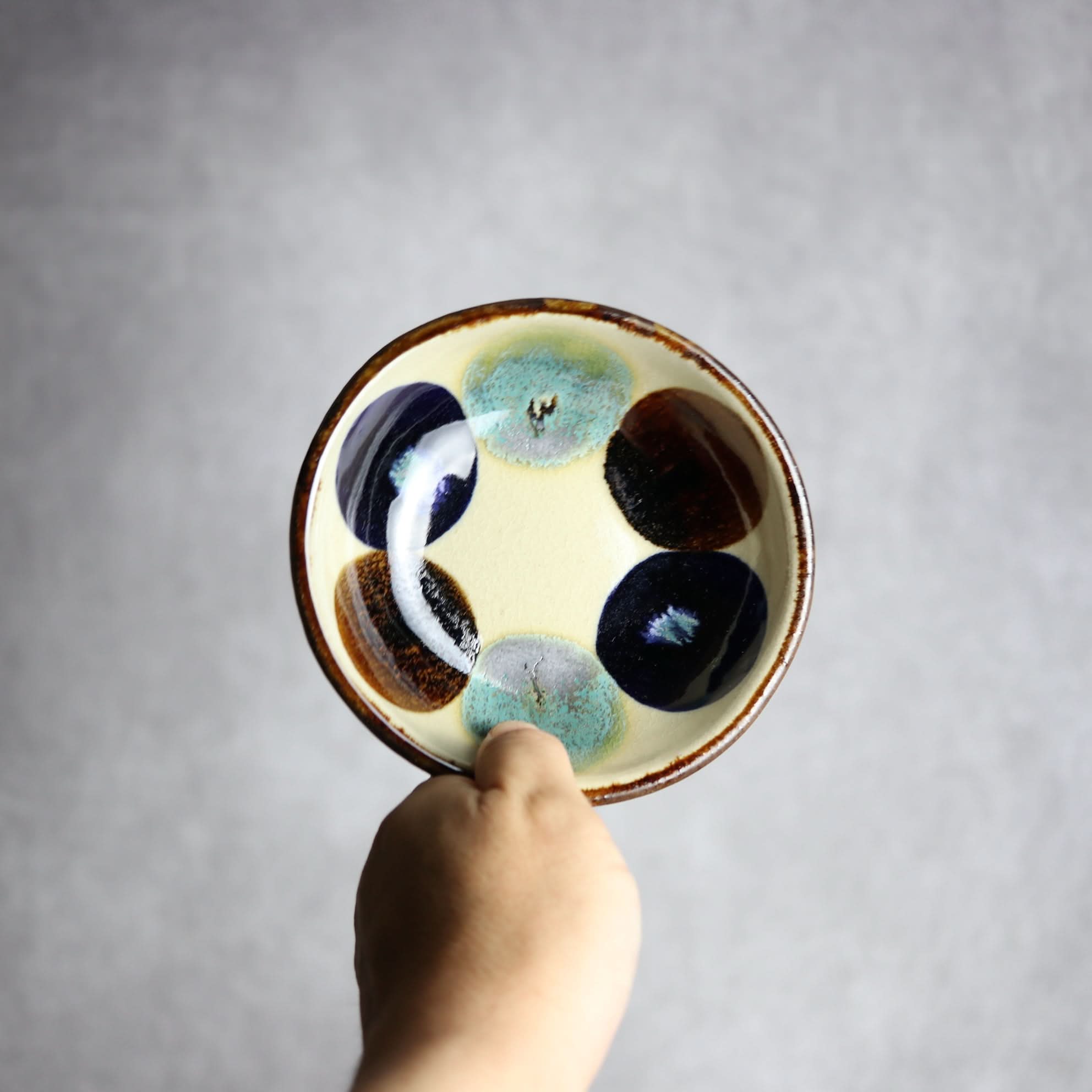 Alt Tag:*小鉢2 三彩丸紋 やちむん 陶器 エドメ陶房