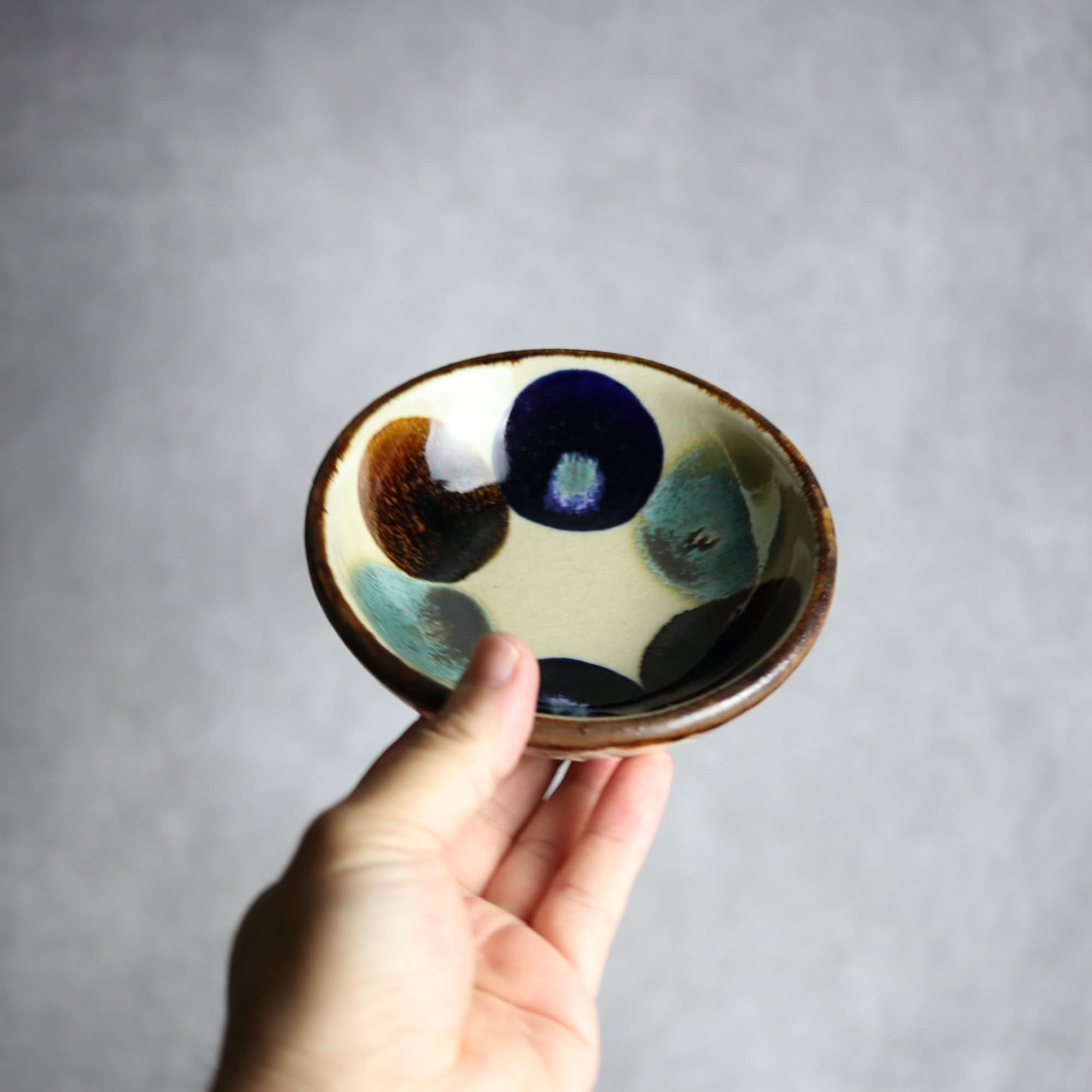 Alt Tag:*小鉢2 三彩丸紋 やちむん 陶器 エドメ陶房