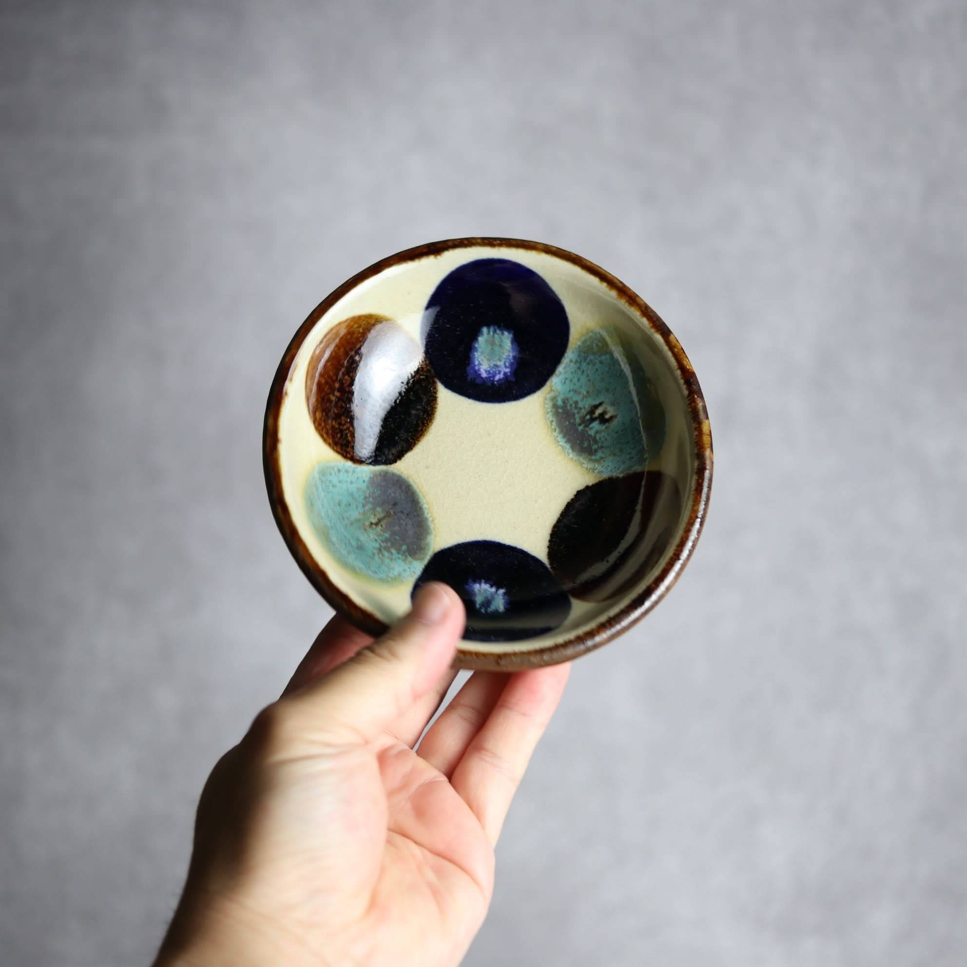 Alt Tag:*小鉢2 三彩丸紋 やちむん 陶器 エドメ陶房