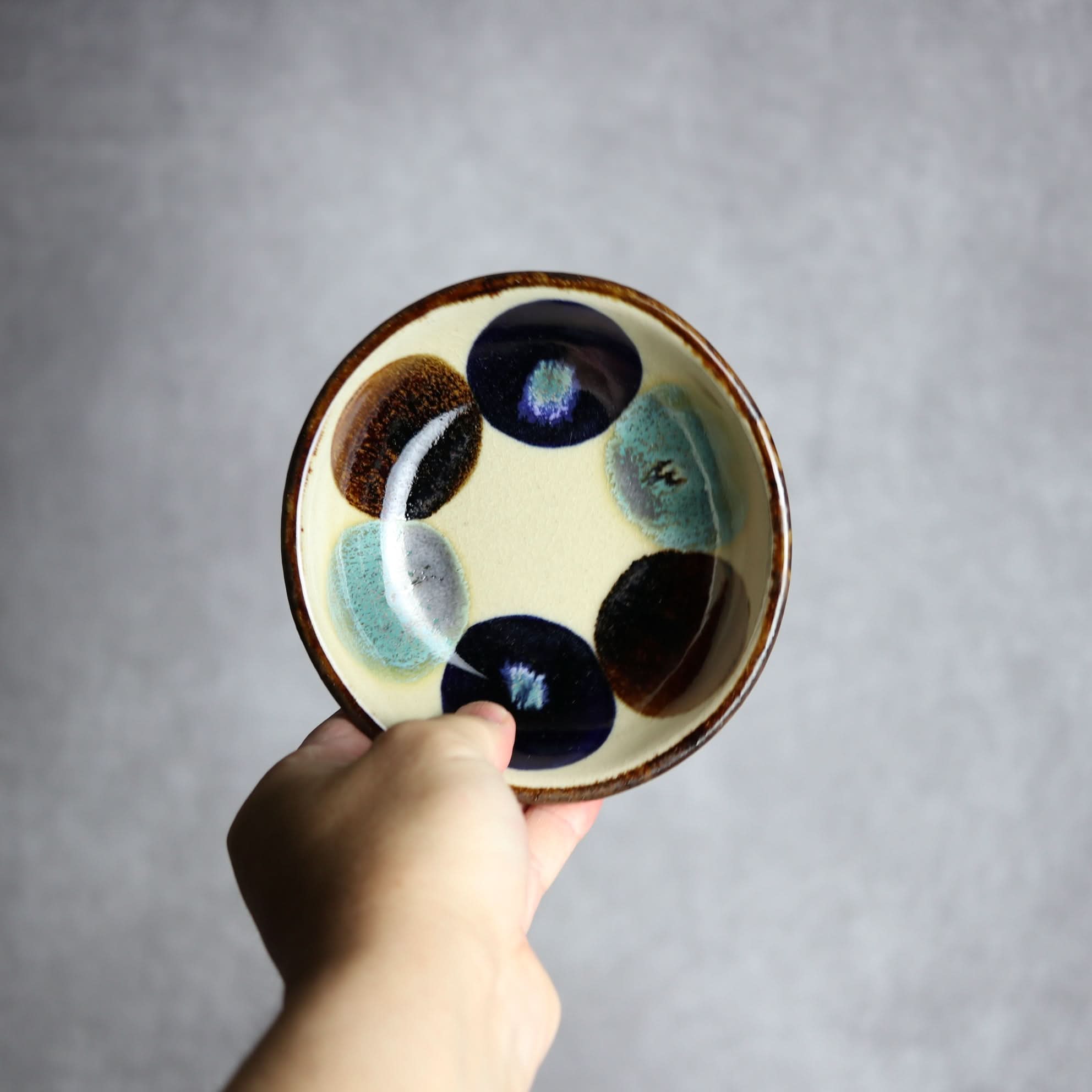 Alt Tag:*小鉢2 三彩丸紋 やちむん 陶器 エドメ陶房