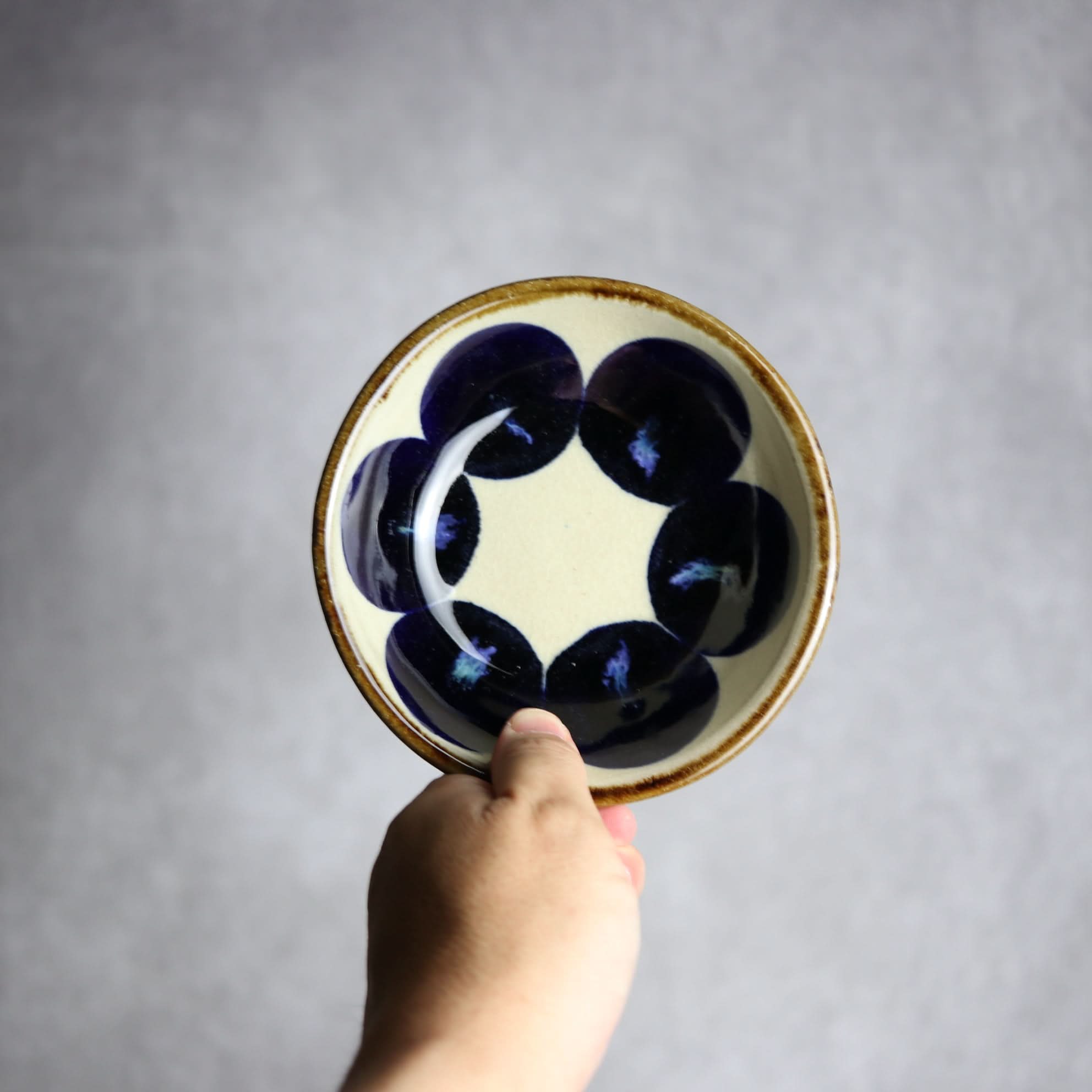 Alt Tag:*小鉢2 青丸紋 やちむん 陶器 エドメ陶房