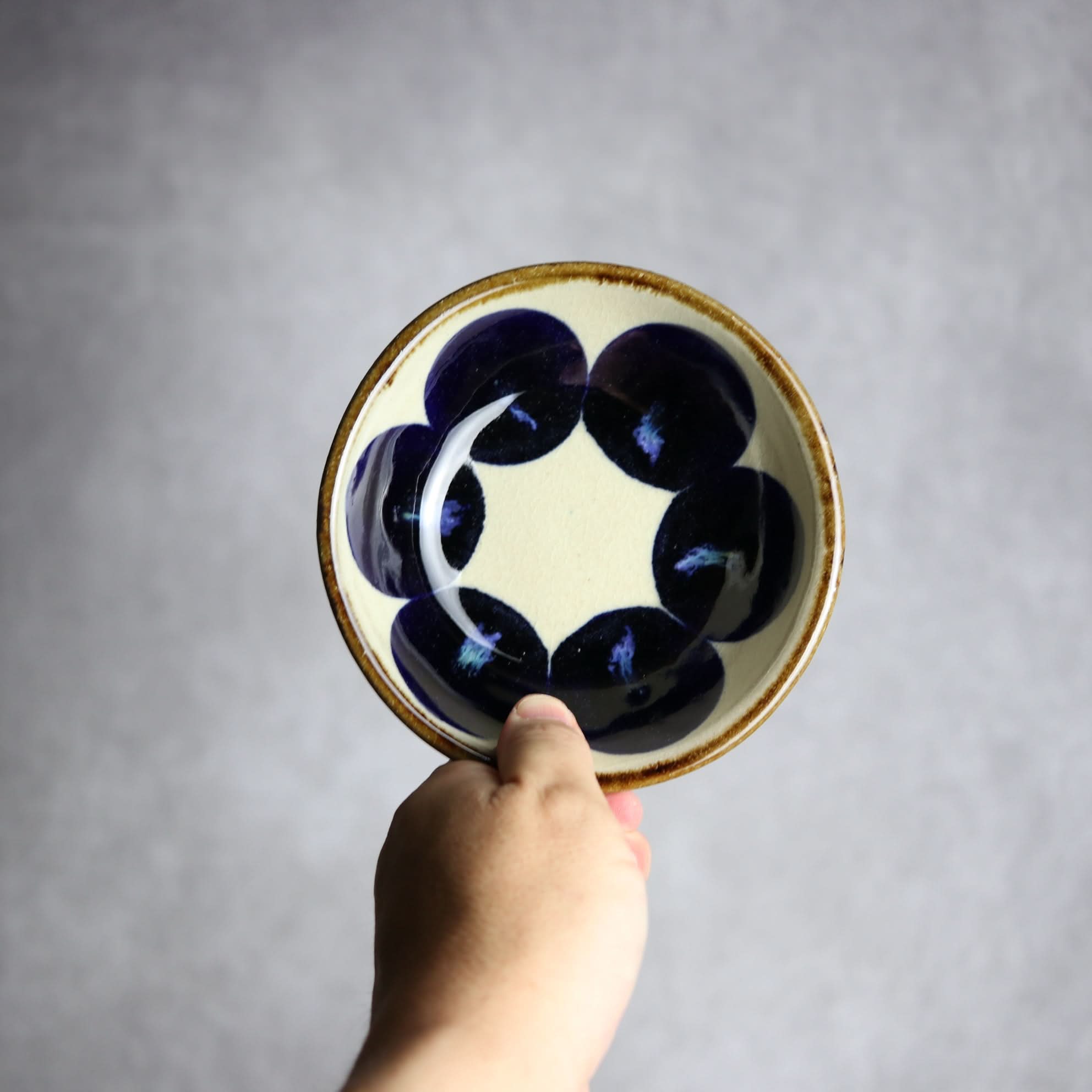 Alt Tag:*小鉢2 青丸紋 やちむん 陶器 エドメ陶房