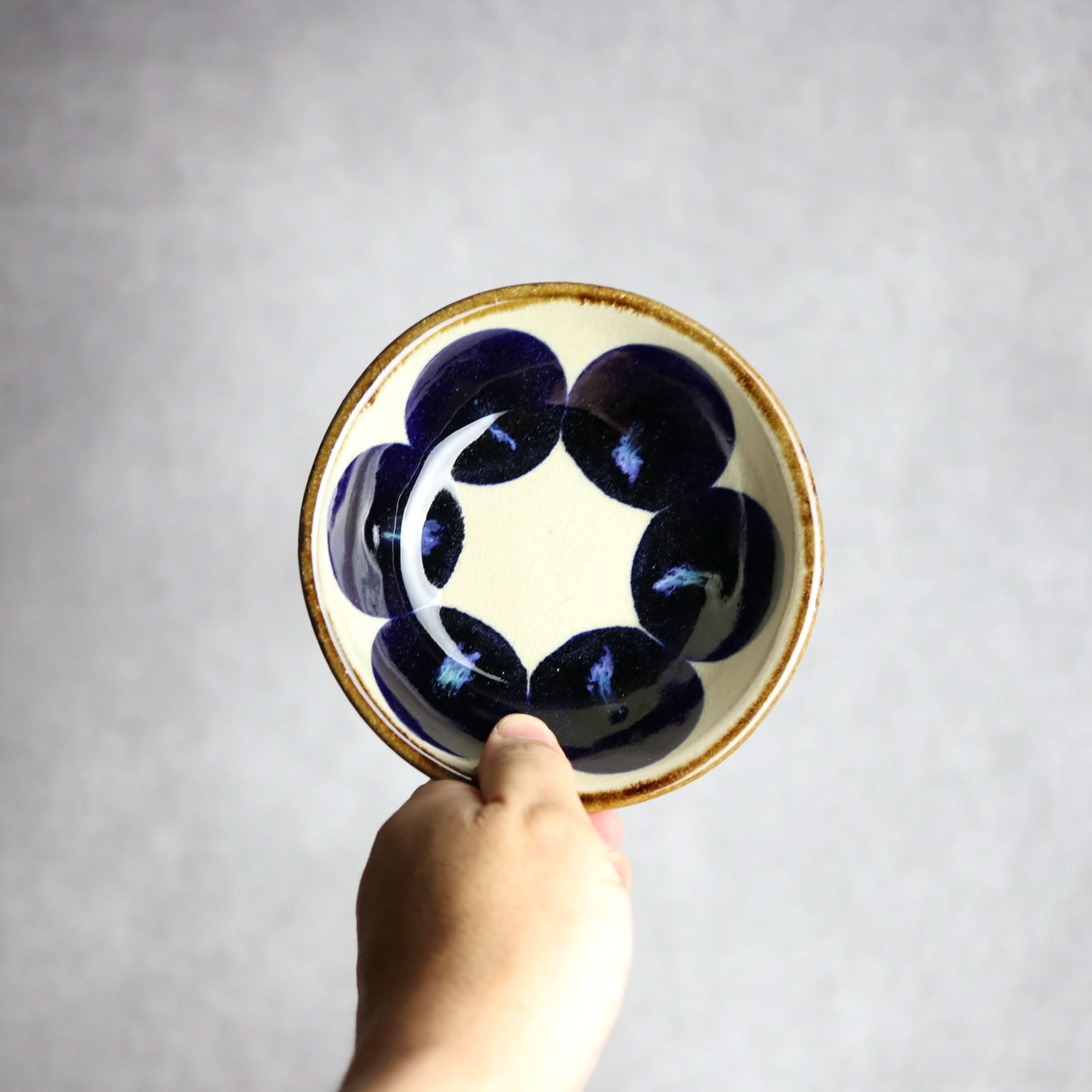 Alt Tag:*小鉢2 青丸紋 やちむん 陶器 エドメ陶房