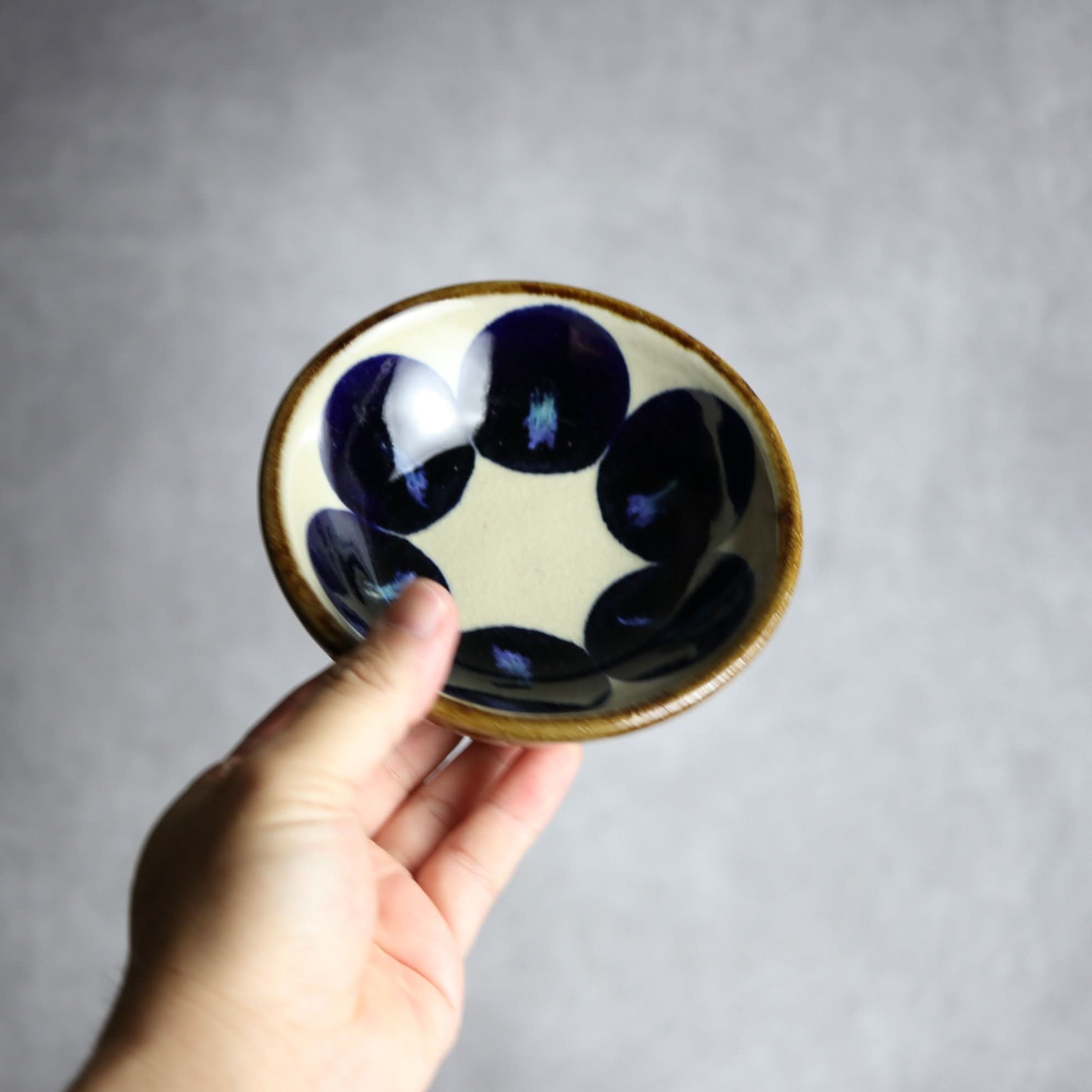 Alt Tag:*小鉢2 青丸紋 やちむん 陶器 エドメ陶房