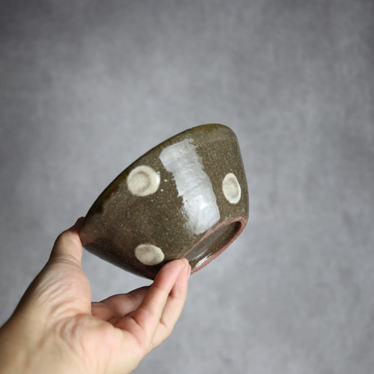 4.5寸鉢1 飴 呉須釉 実双葉やちむん 陶器 漂窯