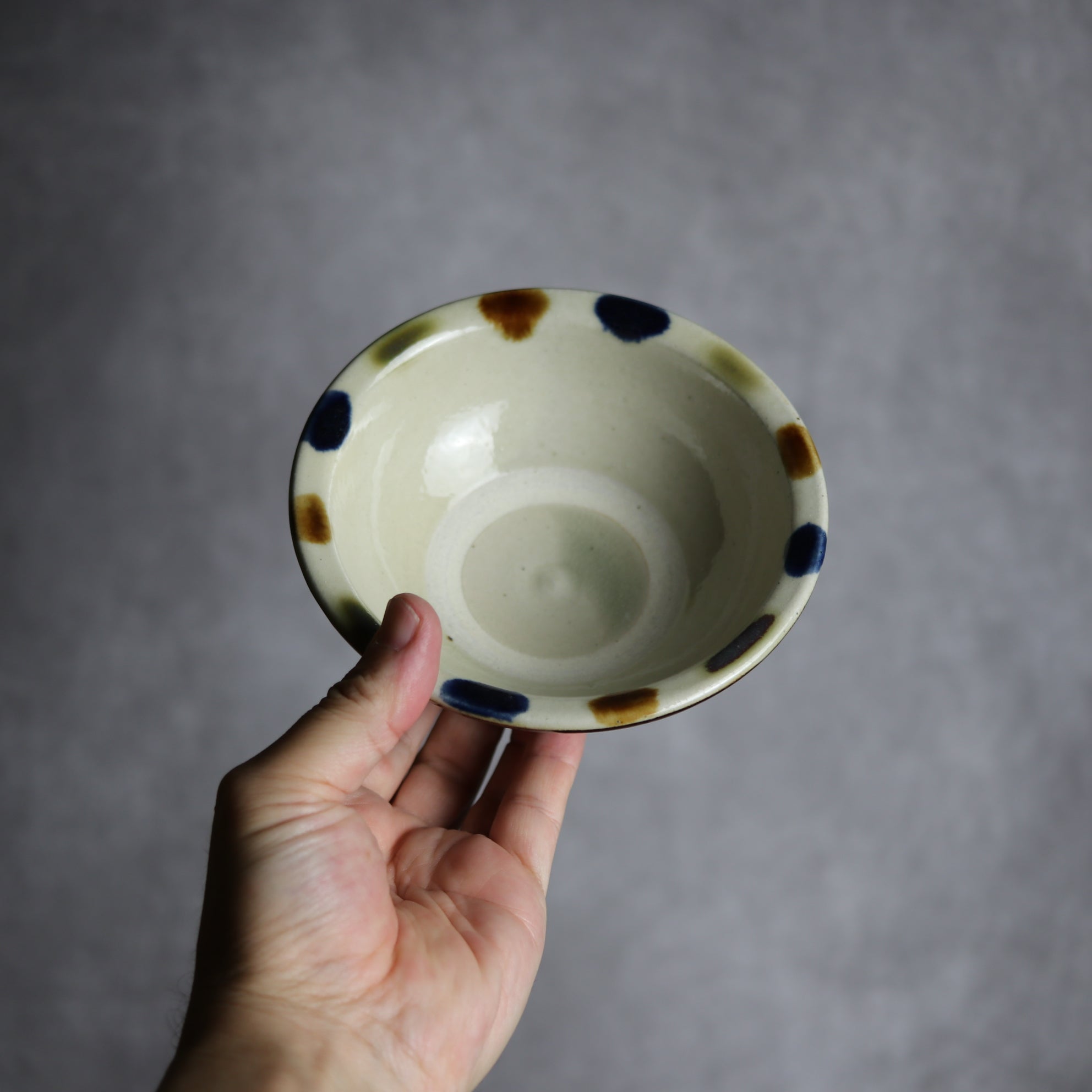 茂生窯 - 4寸ワンブー1 三彩 縁点打 やちむん 陶器 茂生窯 - mundasui