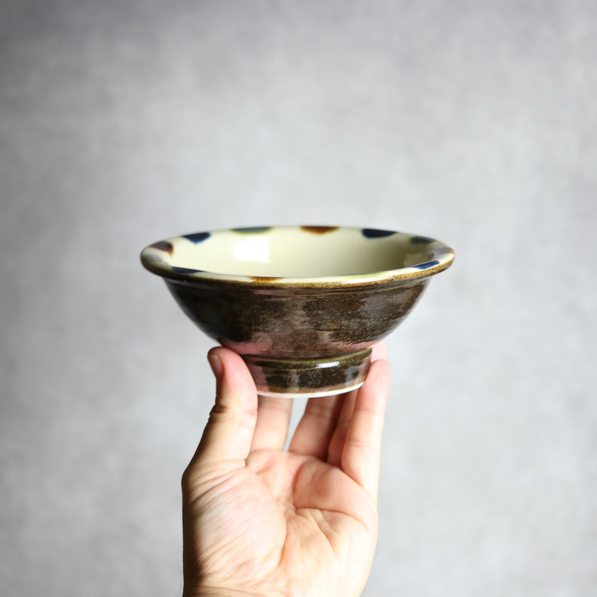 茂生窯 - 4寸ワンブー2 三彩 縁点打 やちむん 陶器 茂生窯 - mundasui
