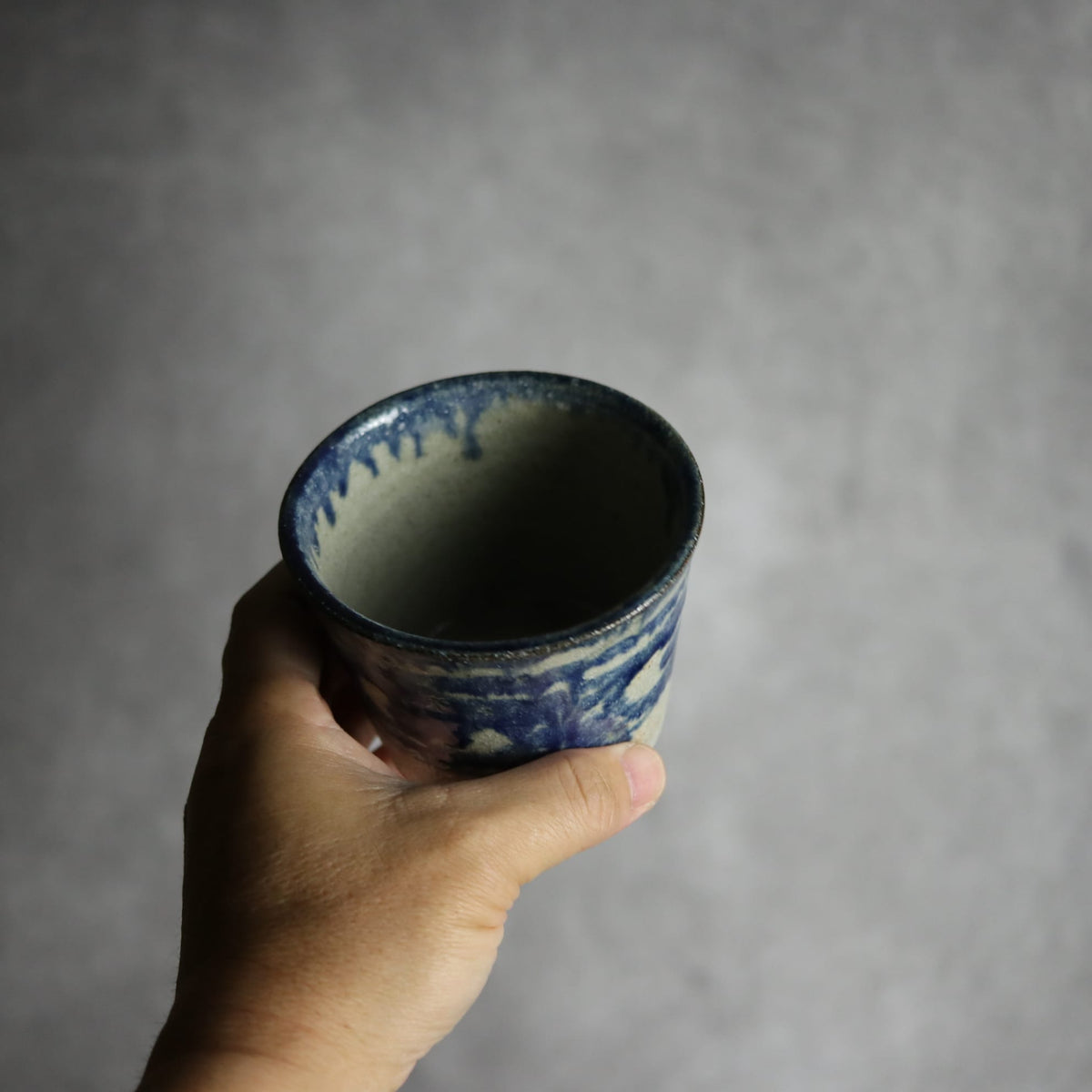 そば猪口1 呉須釉 唐草 やちむん 陶器 榮一工房