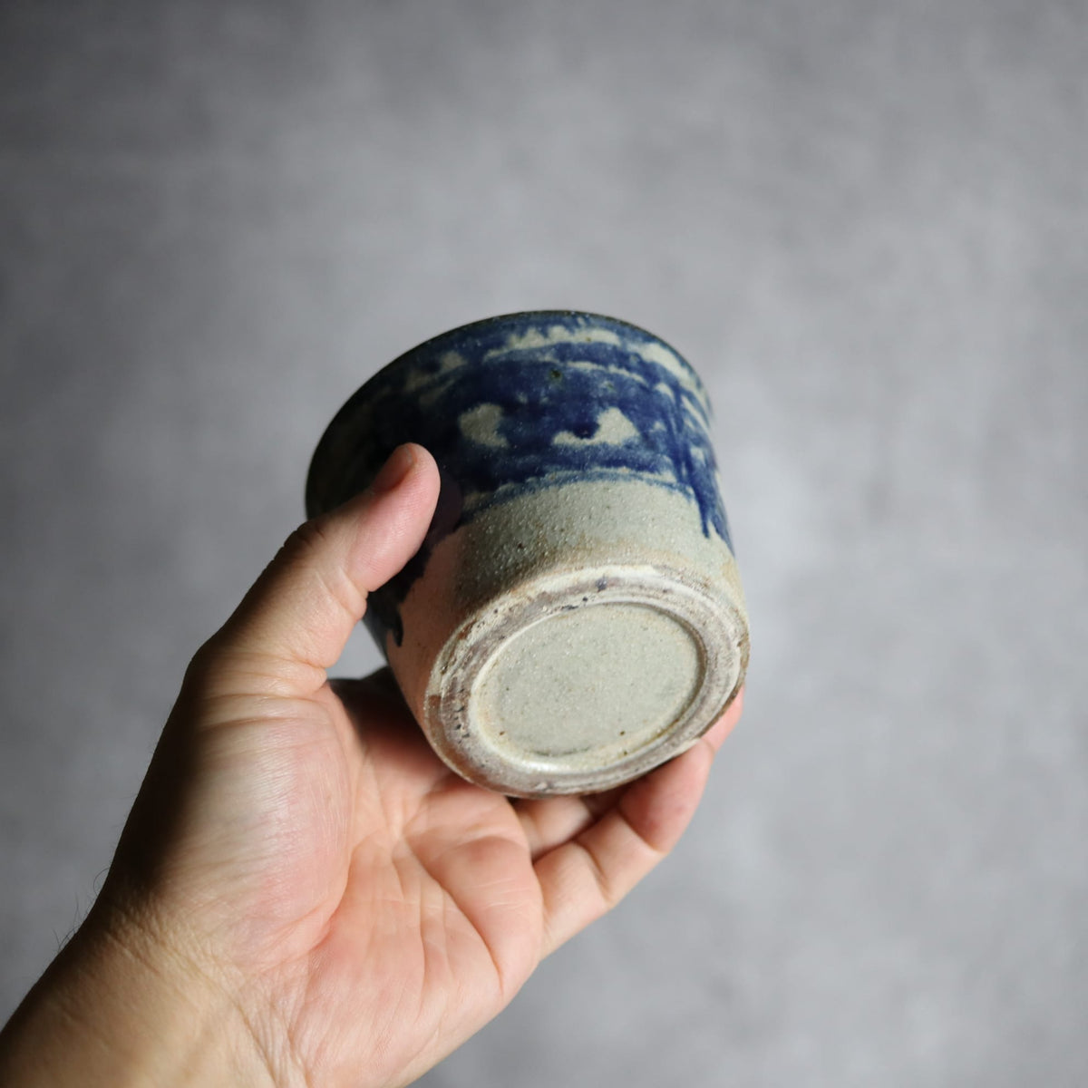 そば猪口1 呉須釉 唐草 やちむん 陶器 榮一工房