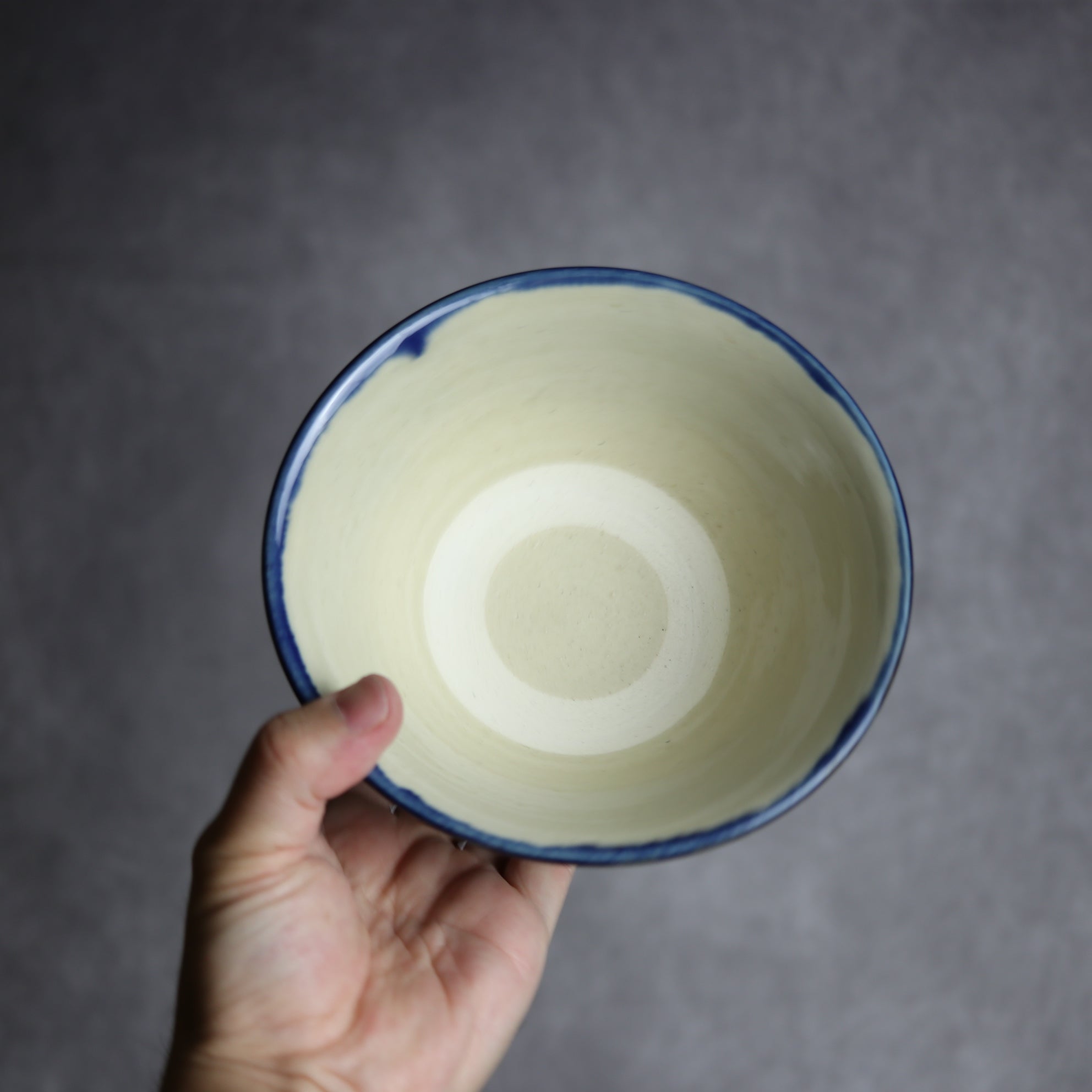 いずみ窯 島袋工房 - 5寸マカイ1 呉須釉 葉紋 やちむん 陶器 いずみ窯 島袋工房 - mundasui