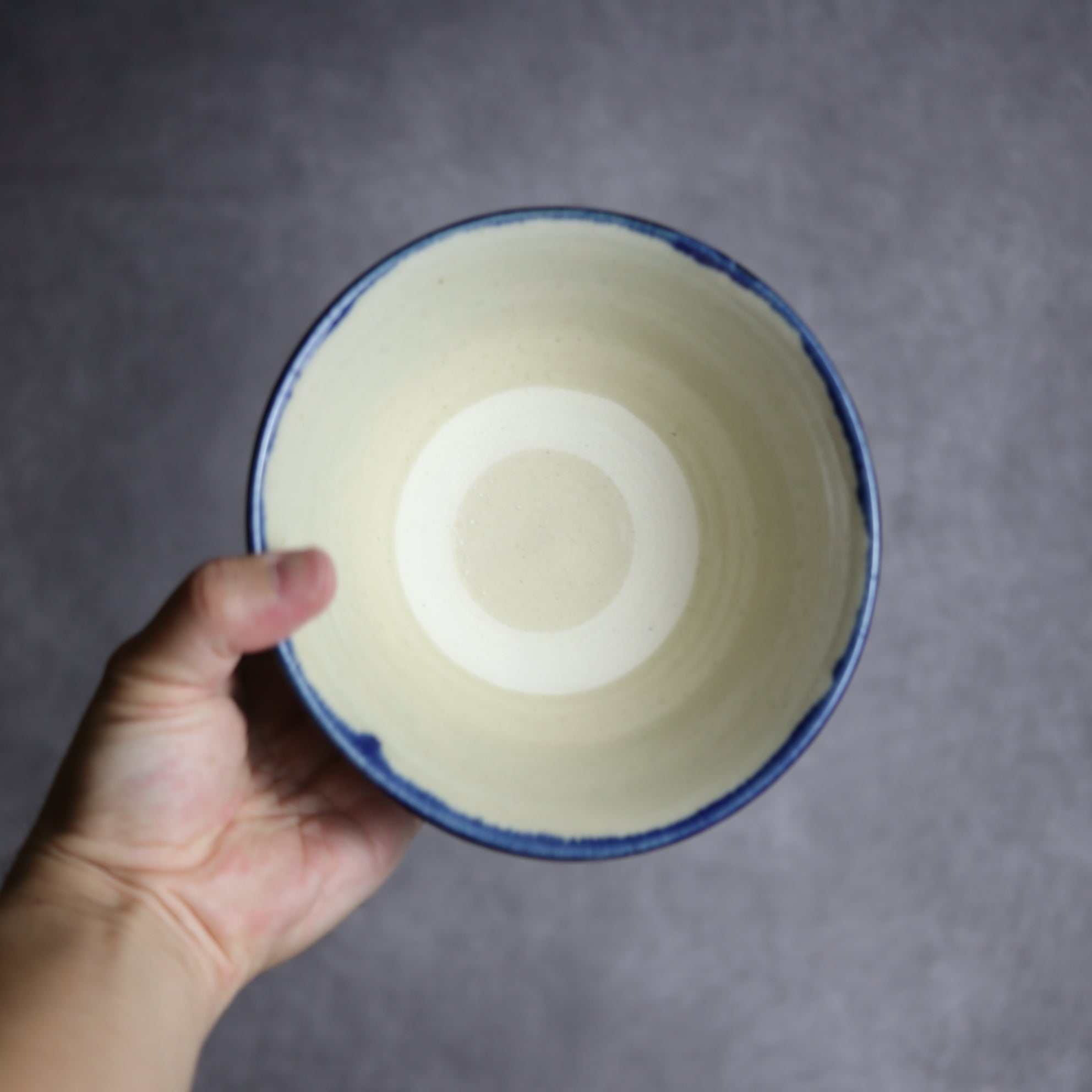 いずみ窯 島袋工房 - 5寸マカイ1 呉須釉 葉紋 やちむん 陶器 いずみ窯 島袋工房 - mundasui