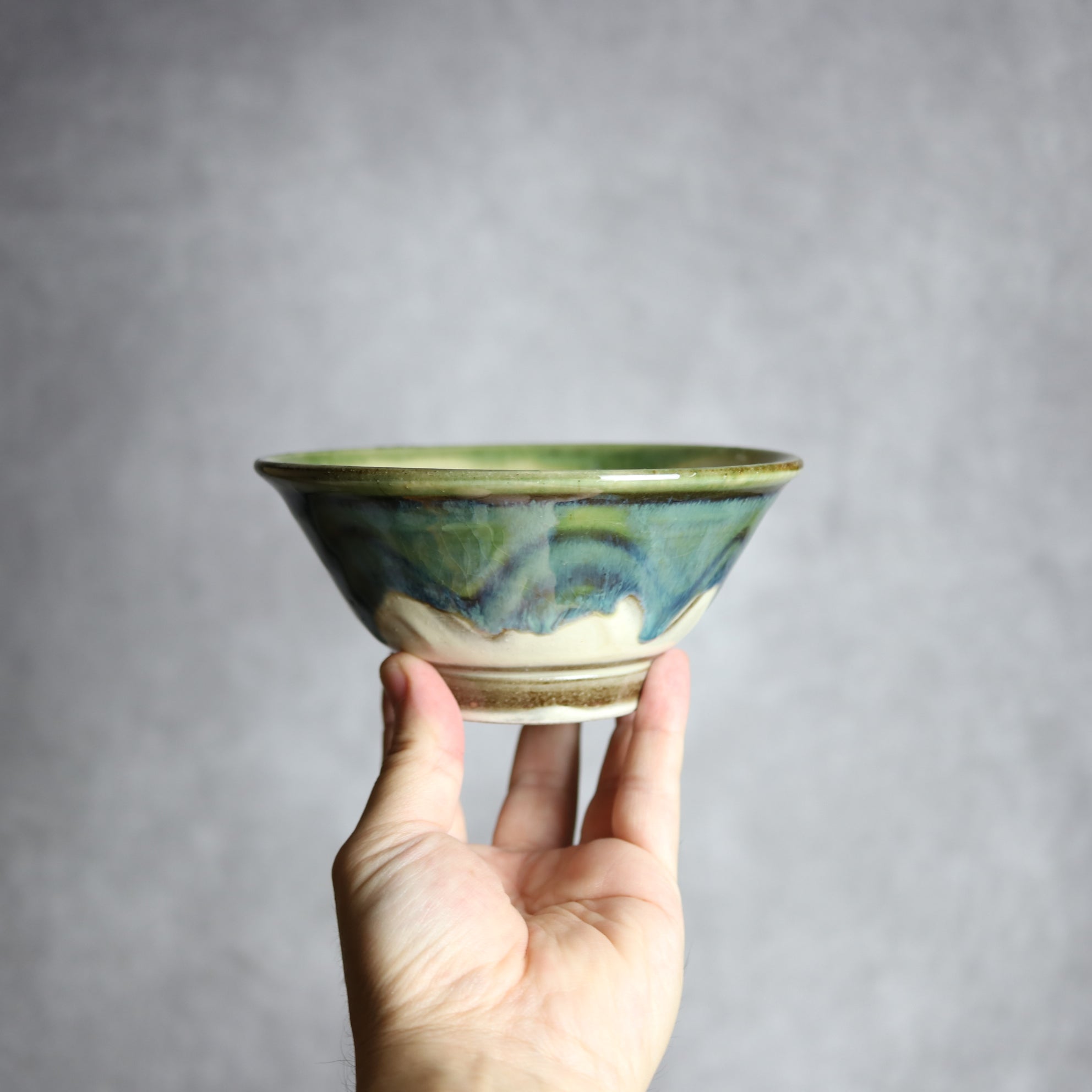 いずみ窯 島袋工房 - 4.5寸マカイ1 緑釉 指描 やちむん 陶器 いずみ窯 島袋工房 - mundasui