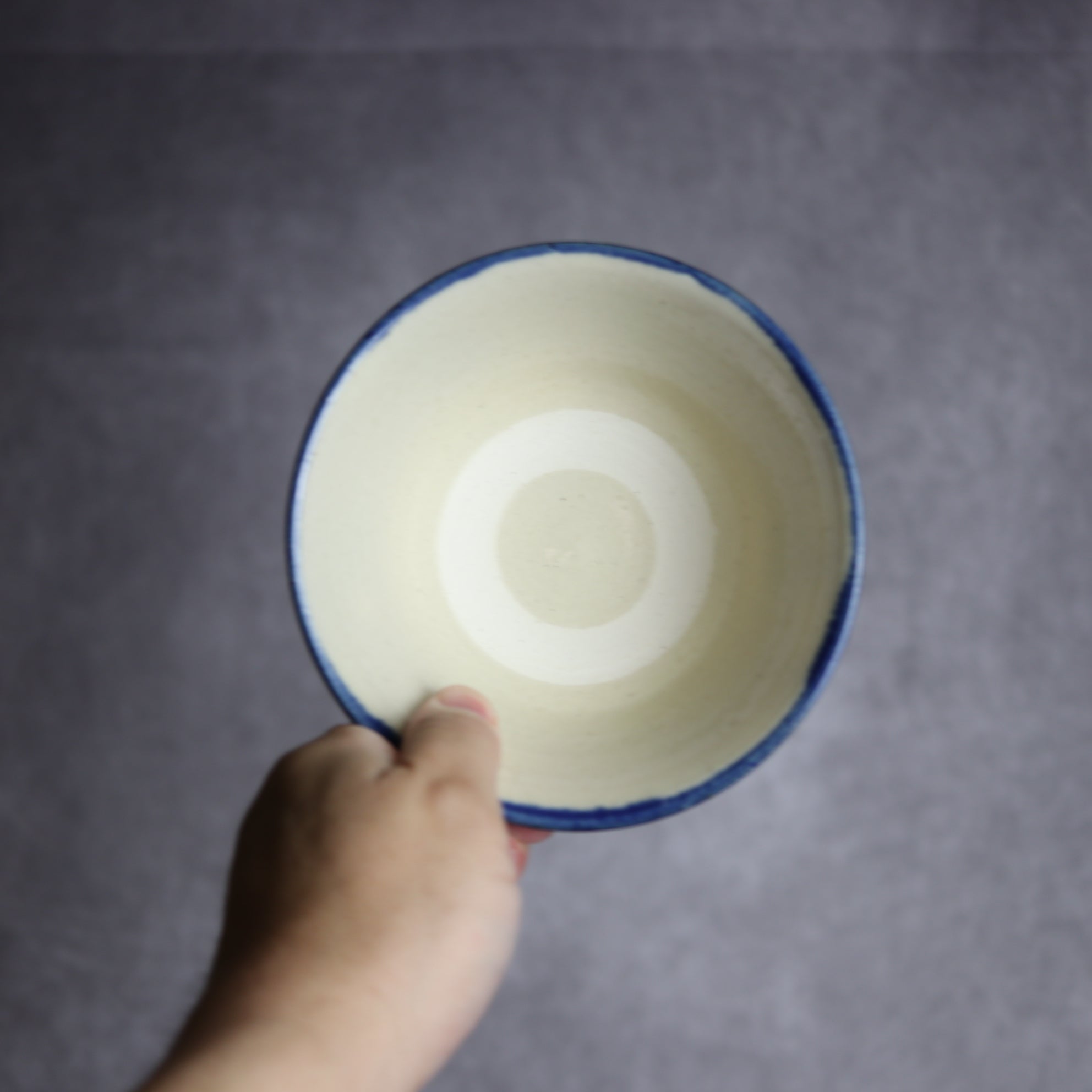 いずみ窯 島袋工房 - 4.5寸マカイ1 呉須釉 葉紋 やちむん 陶器 いずみ窯 島袋工房 - mundasui