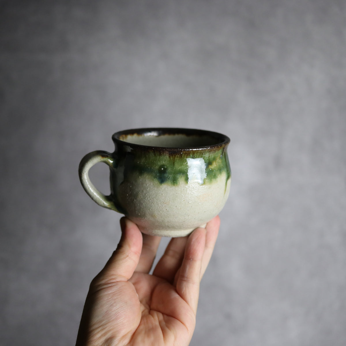 コーヒーカップ1 緑釉 やちむん 陶器 栄一工房