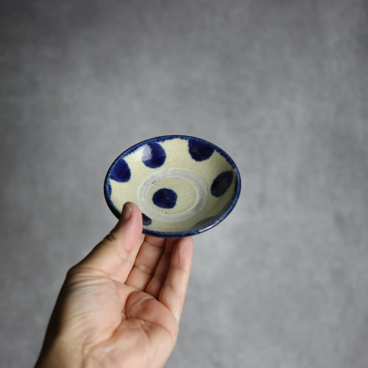 3寸皿1 呉須釉 点打 やちむん 陶器 北窯 松田共司工房