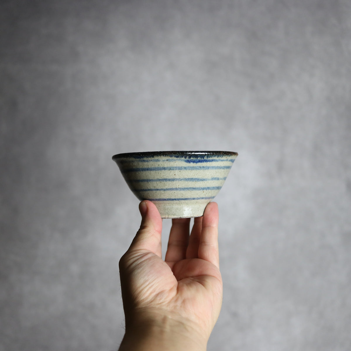 3.5寸マカイ1 呉須釉 線 やちむん 陶器 北窯 松田共司工房