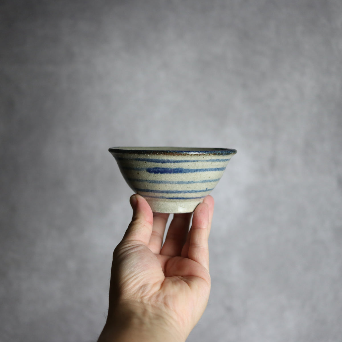 3.5寸マカイ2 呉須釉 線 やちむん 陶器 北窯 松田共司工房